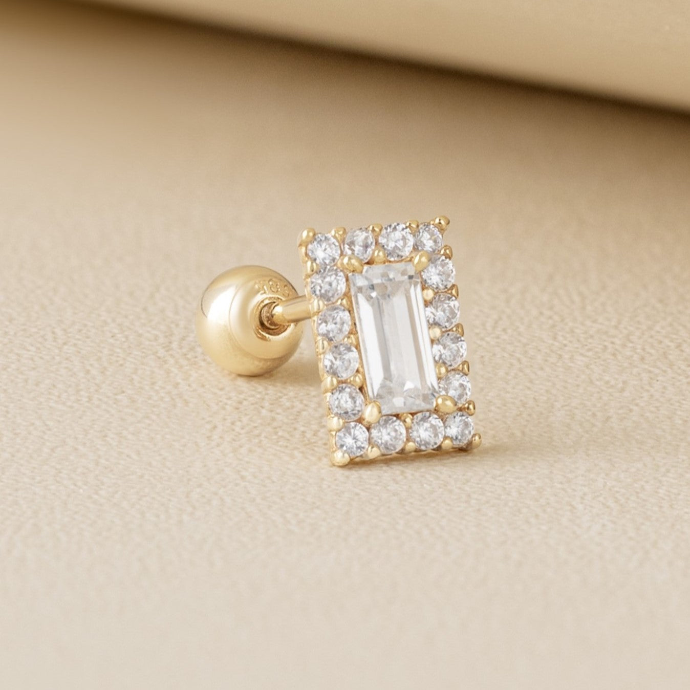 Alva Piercing in Yellow Gold with Cubic Zirconia