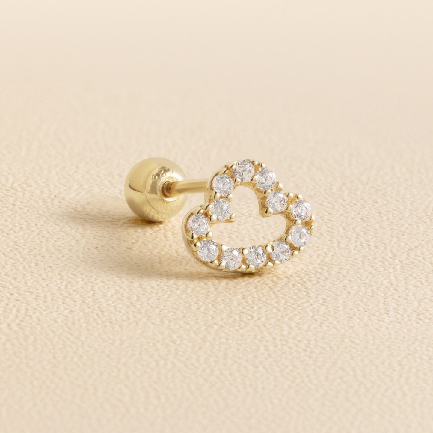 Cloudie Piercing in Yellow Gold with Cubic Zirconia