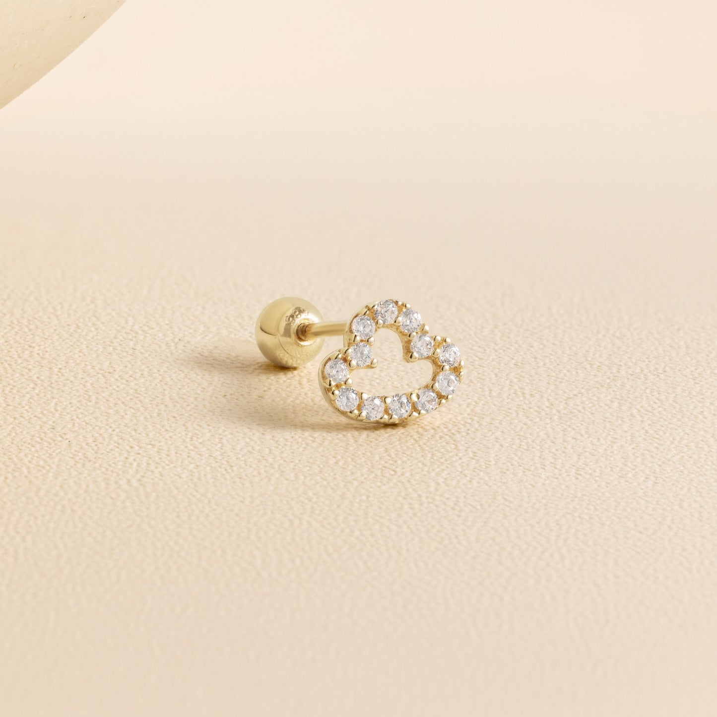 Cloudie Piercing in Yellow Gold with Cubic Zirconia