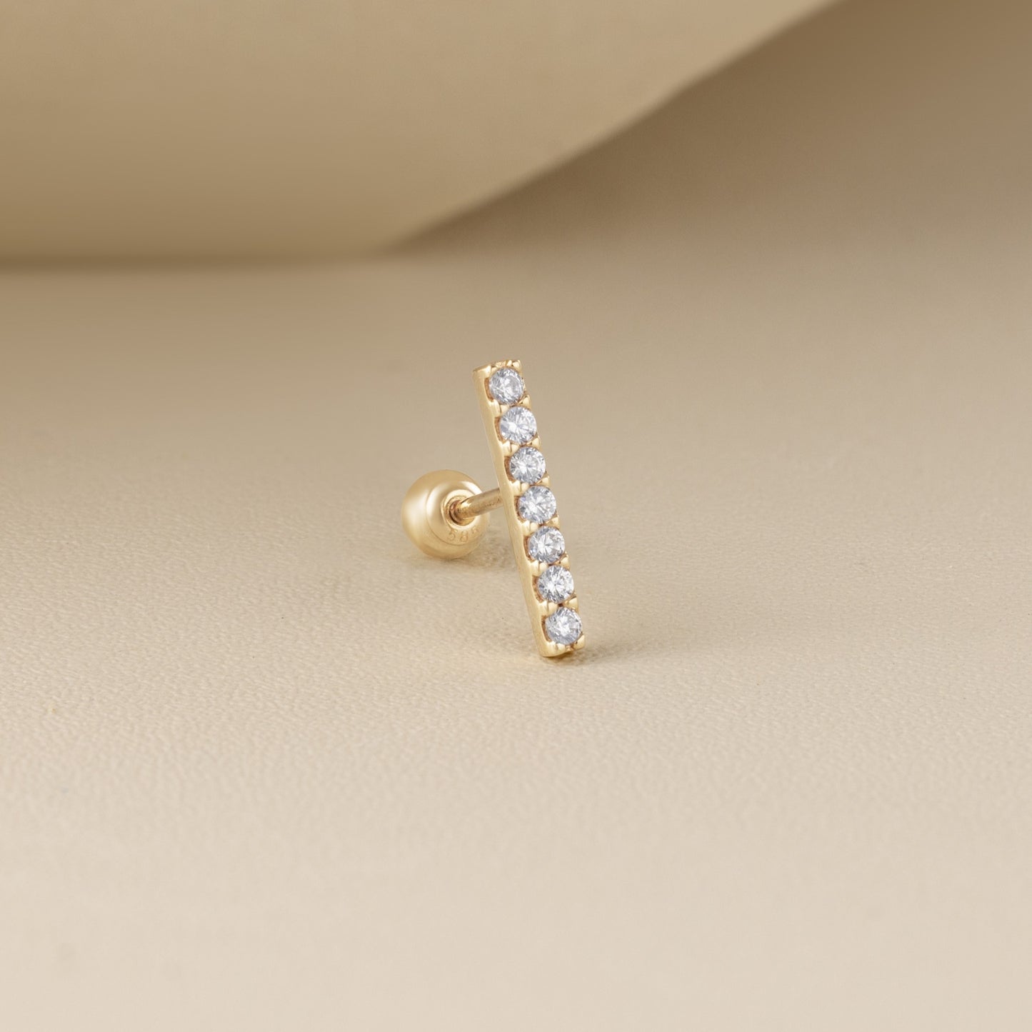 Della Piercing in Yellow Gold with Cubic Zirconia
