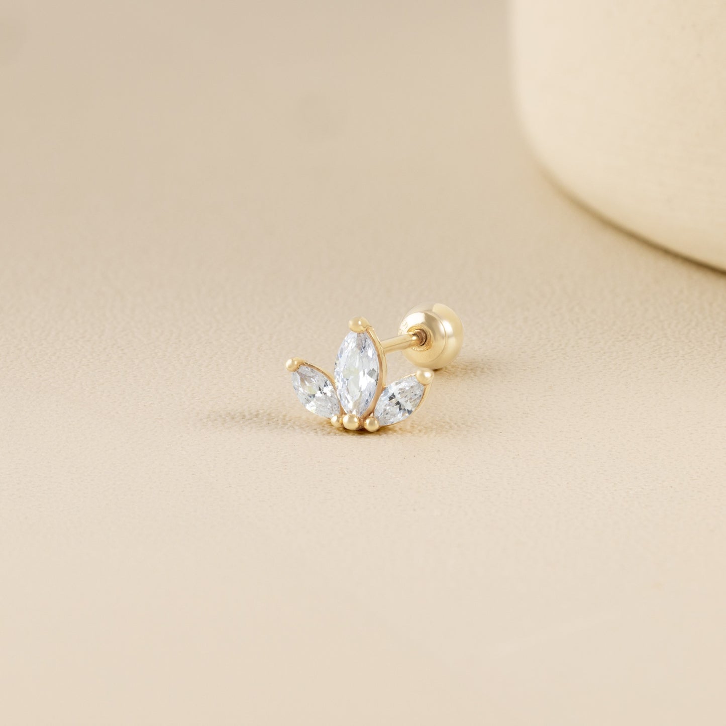 Luna Piercing in Yellow Gold with Cubic Zirconia