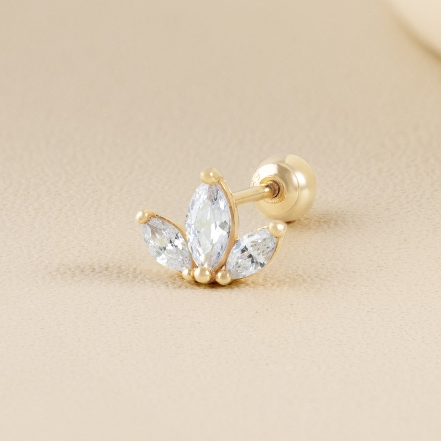 Luna Piercing in Yellow Gold with Cubic Zirconia