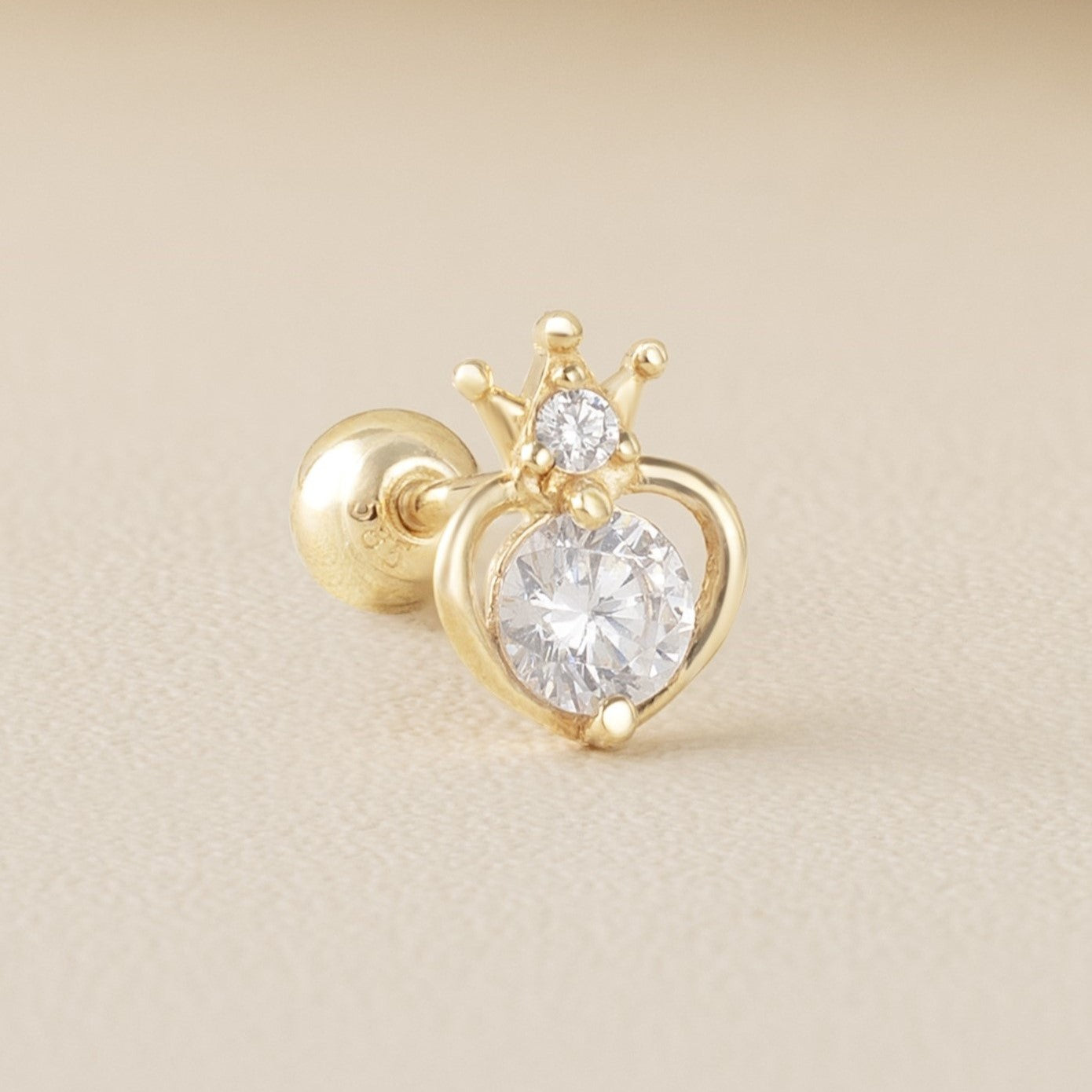 Strawberry Piercing in Yellow Gold with Cubic Zirconia
