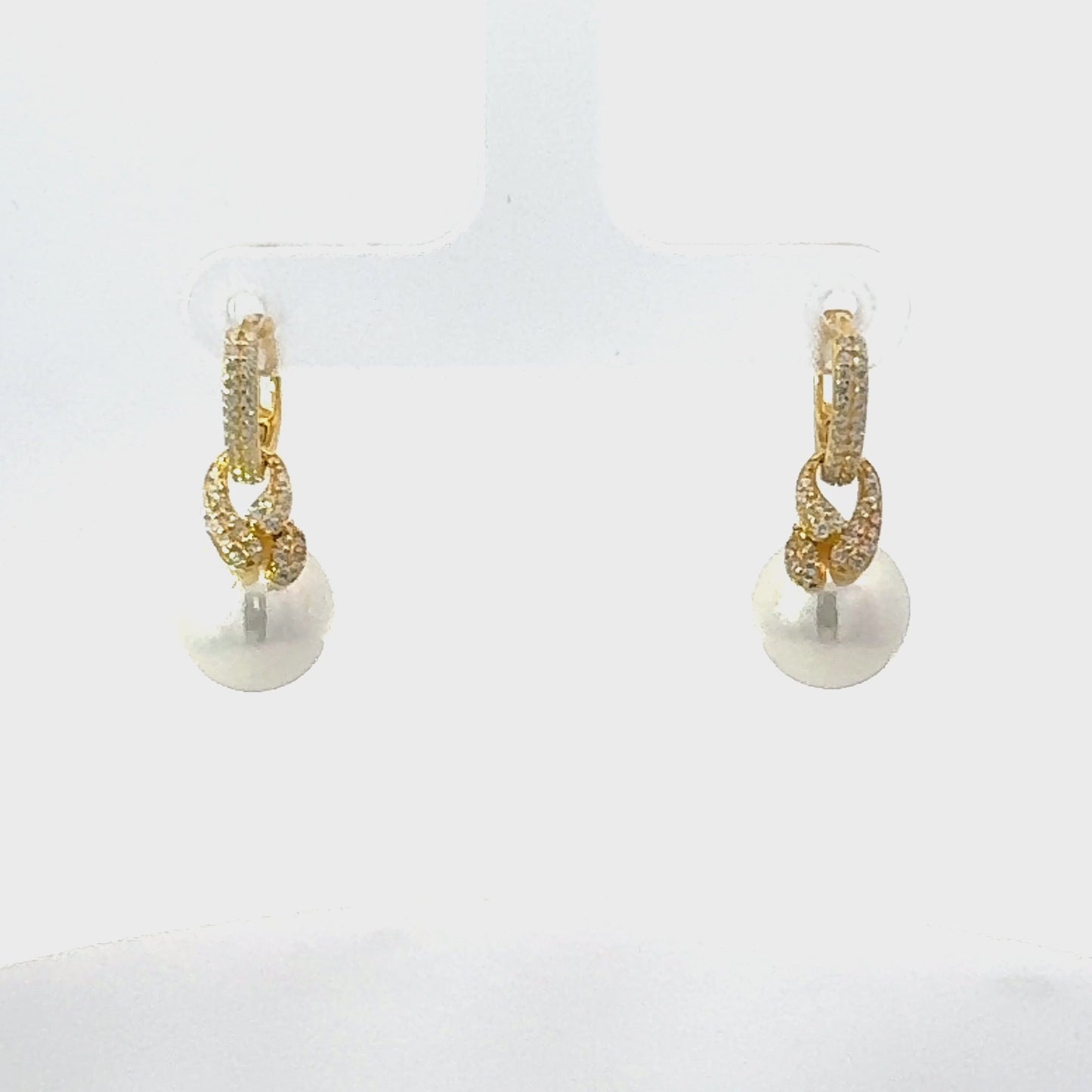 Tie the knot drop pearl earrings gold