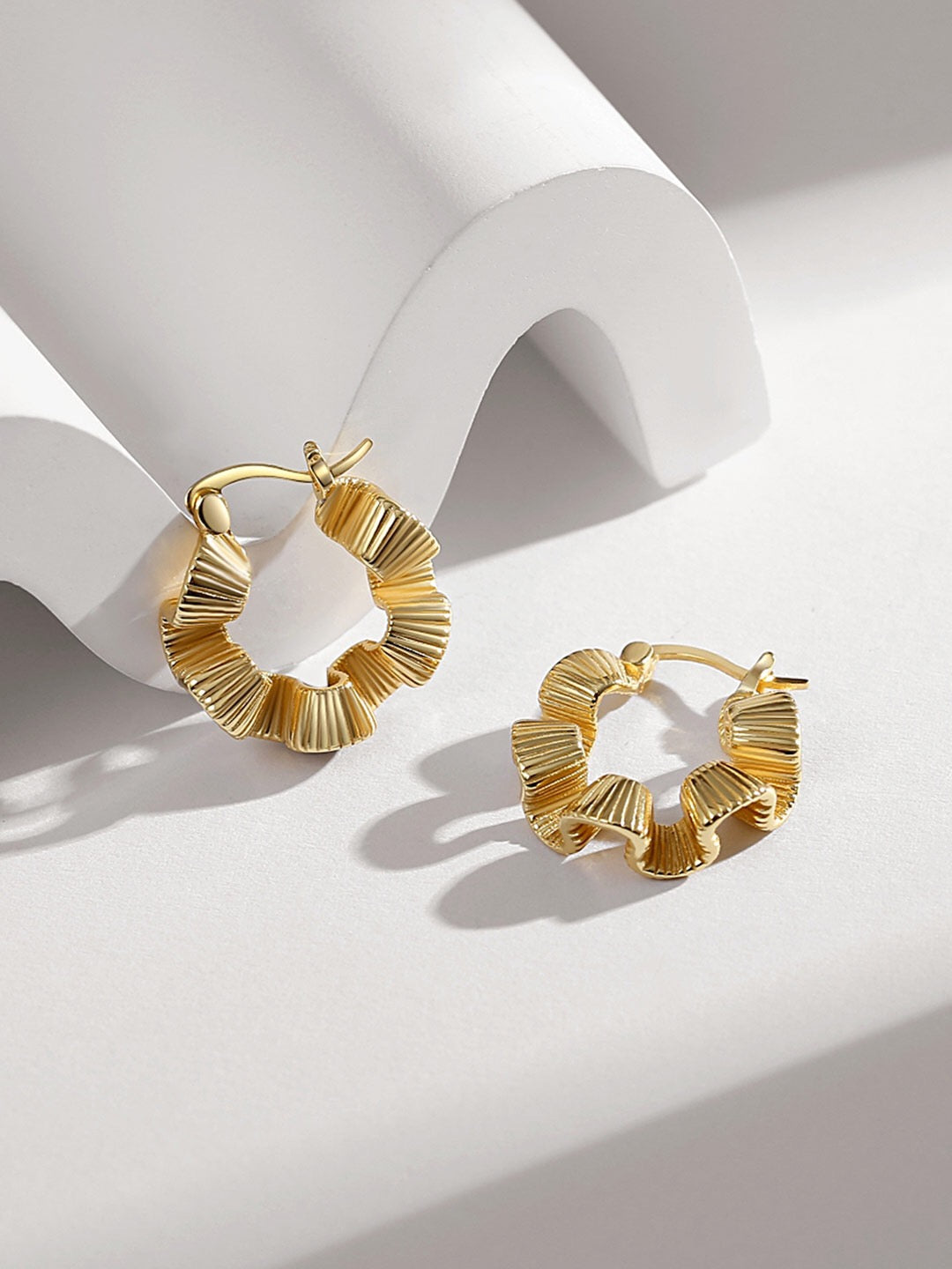 Silk wreath hoop earrings