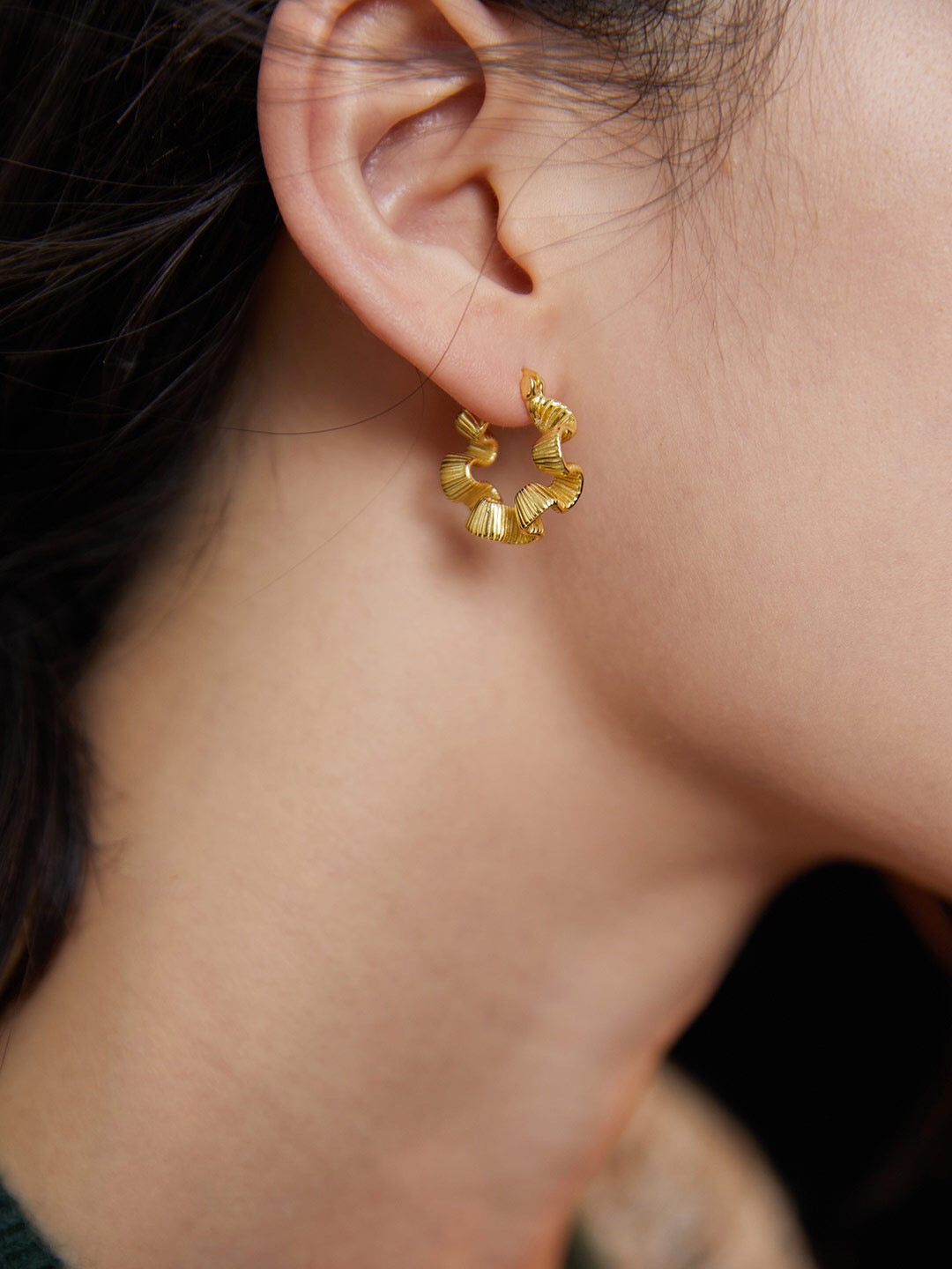 Silk wreath hoop earrings