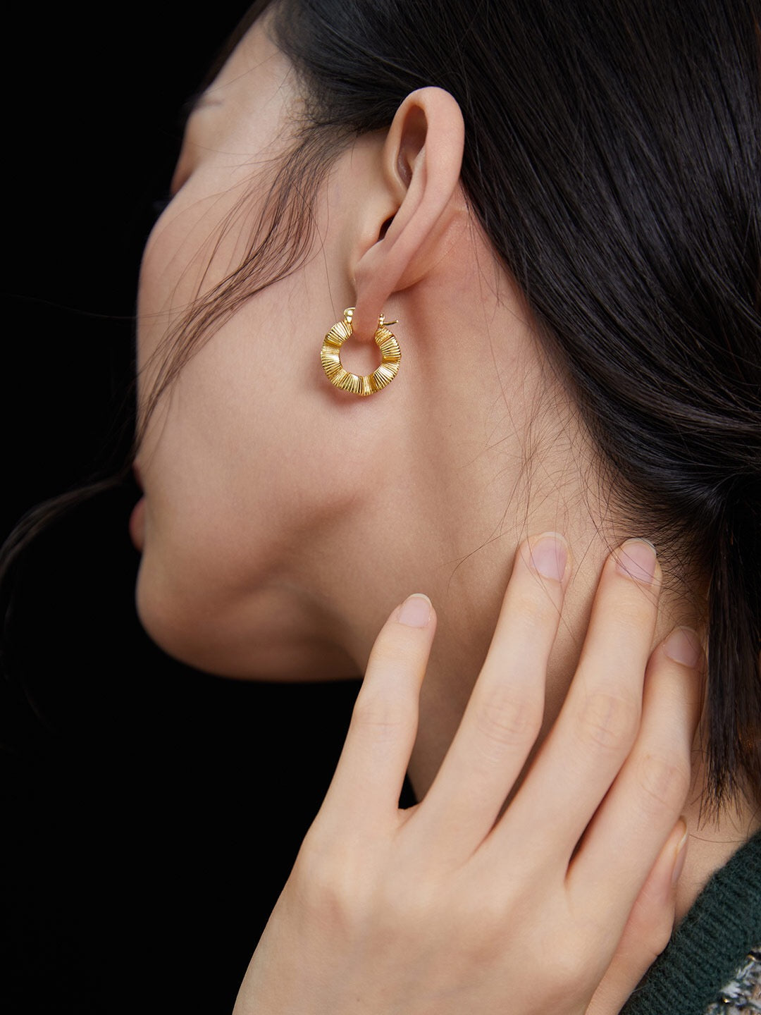 Silk wreath hoop earrings