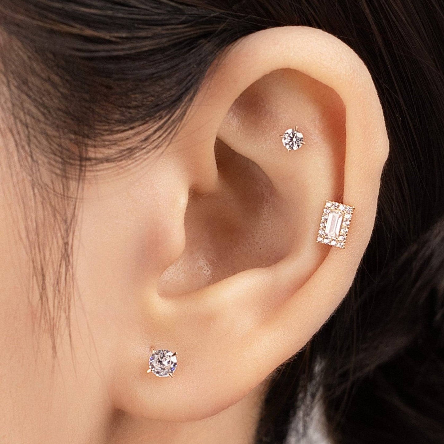 Alva Piercing in Yellow Gold with Cubic Zirconia