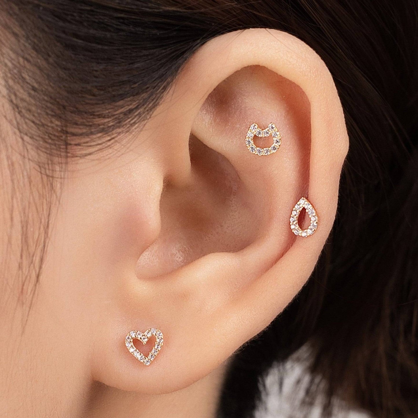 Dylis Piercing in Yellow Gold with Cubic Zirconia