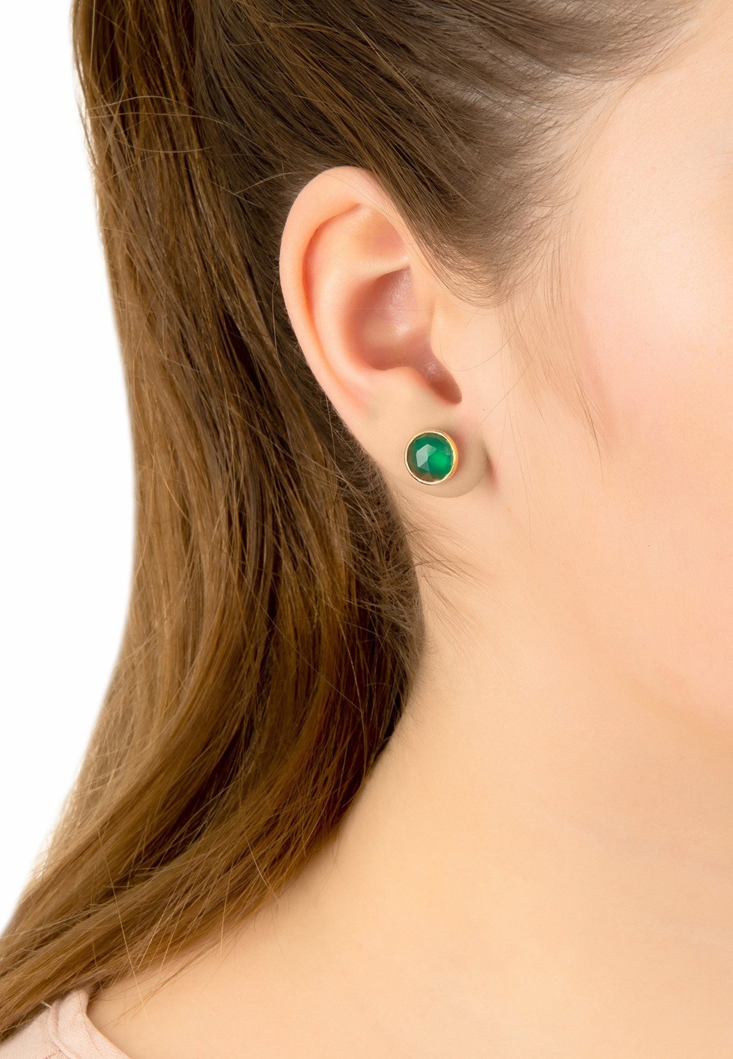 Elegant green onyx gemstone earrings