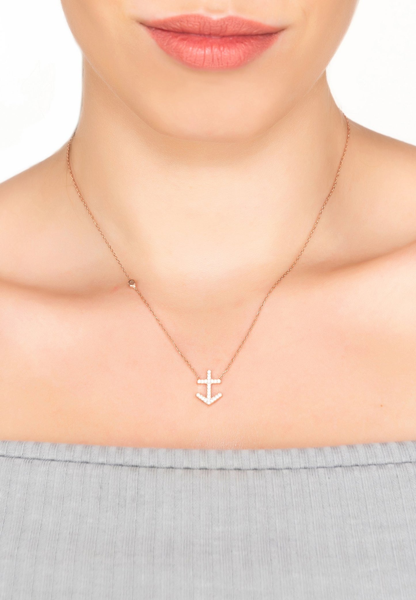 Sagittarius Zodiac Necklace Dipped in Rose Gold and White Zircon - Accessory101