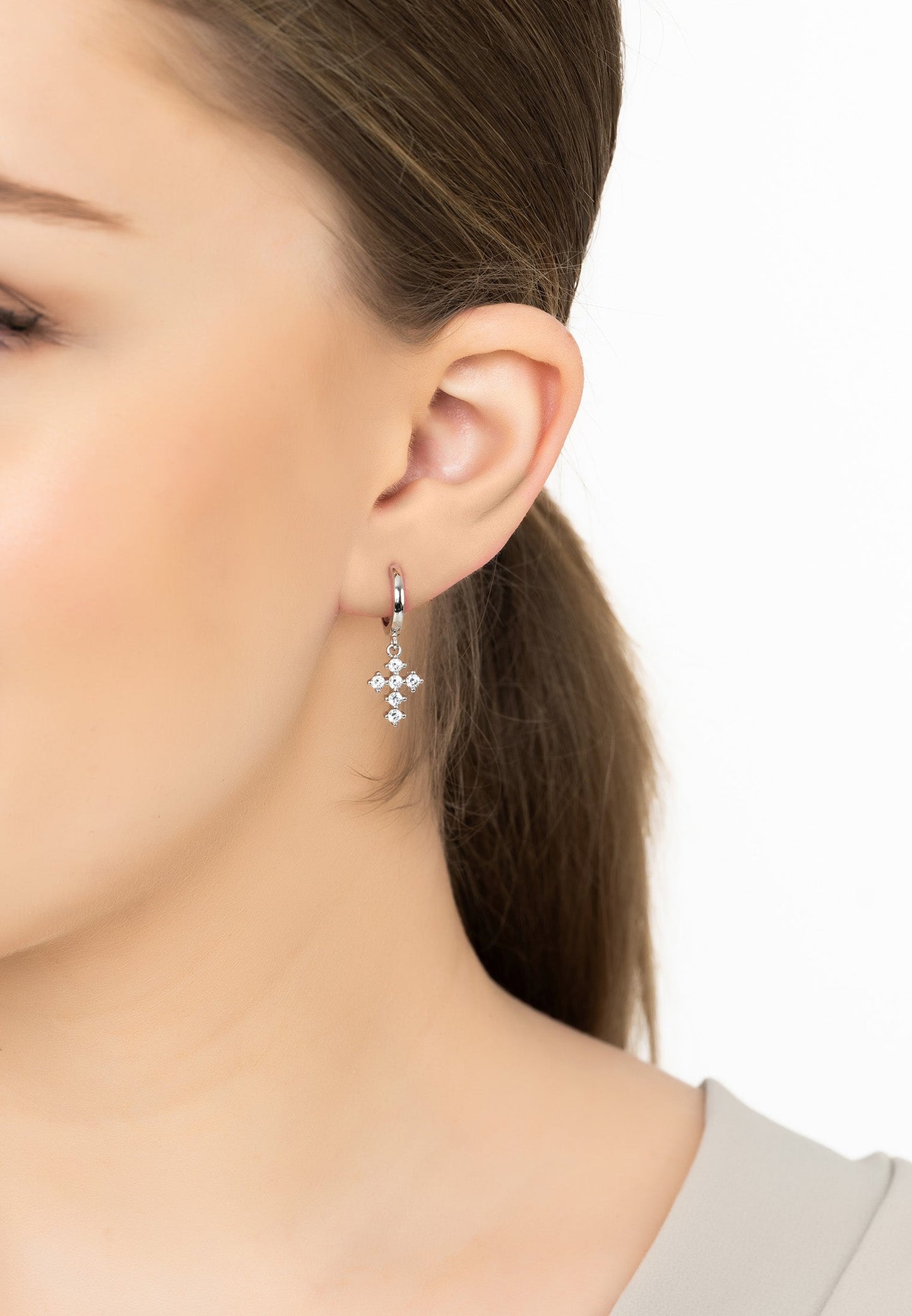 Divinity Fashion Huggie Hoop Earrings in Silver - Accessory101