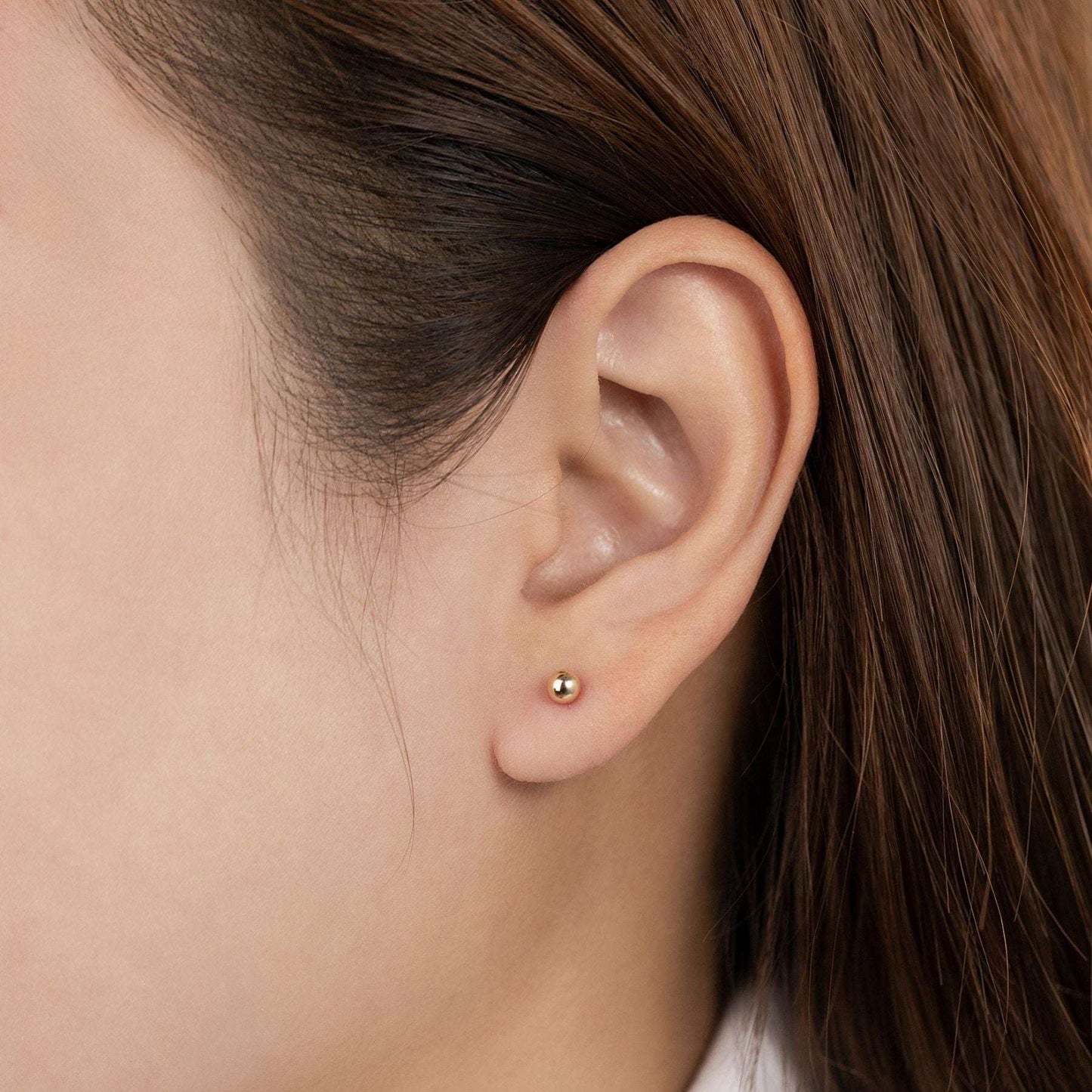 Classic Ball Piercing in Yellow Gold