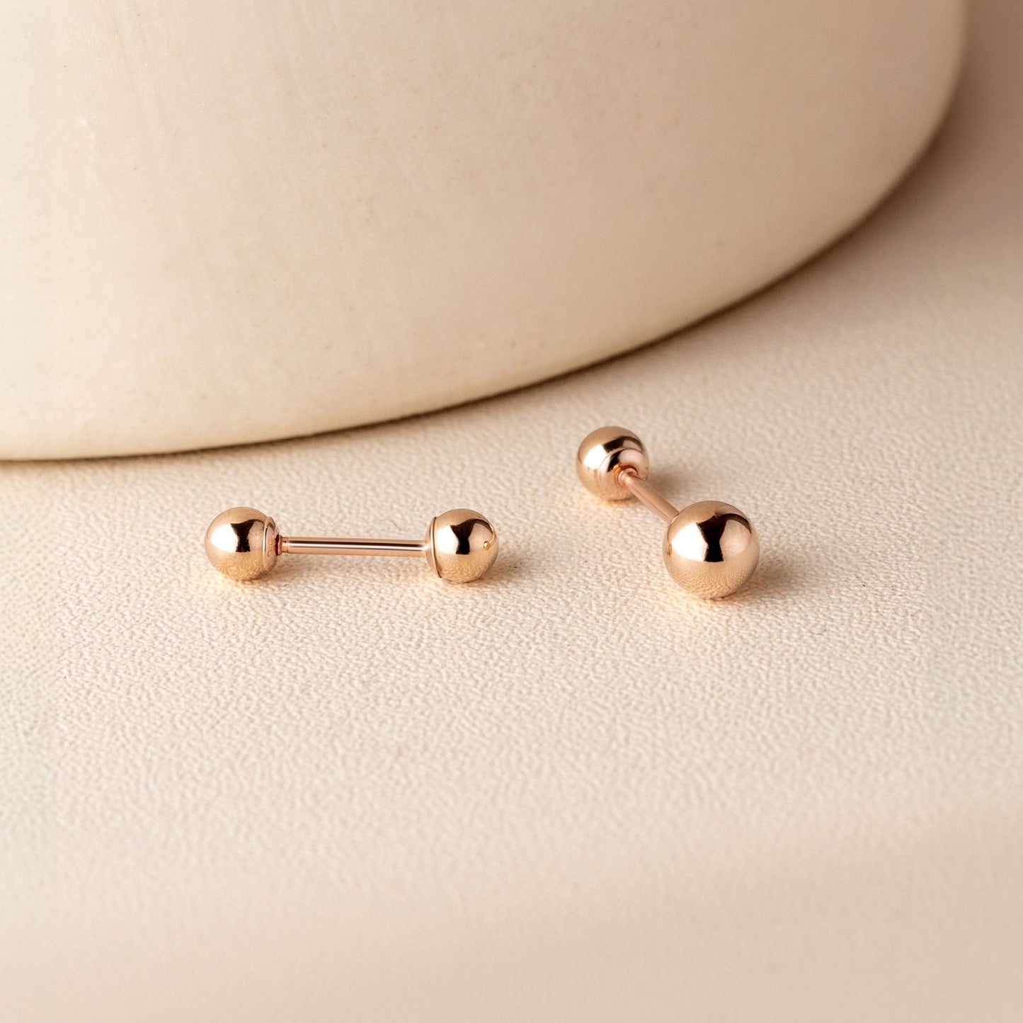 Ball Piercing in Red Gold