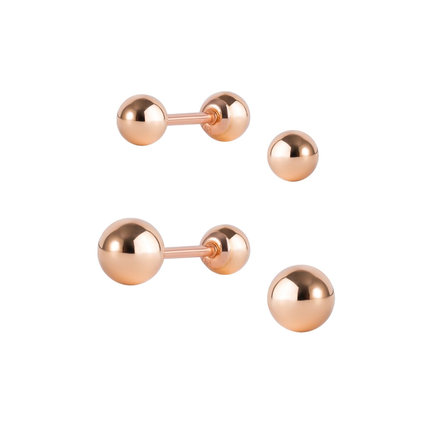 Ball Piercing in Red Gold