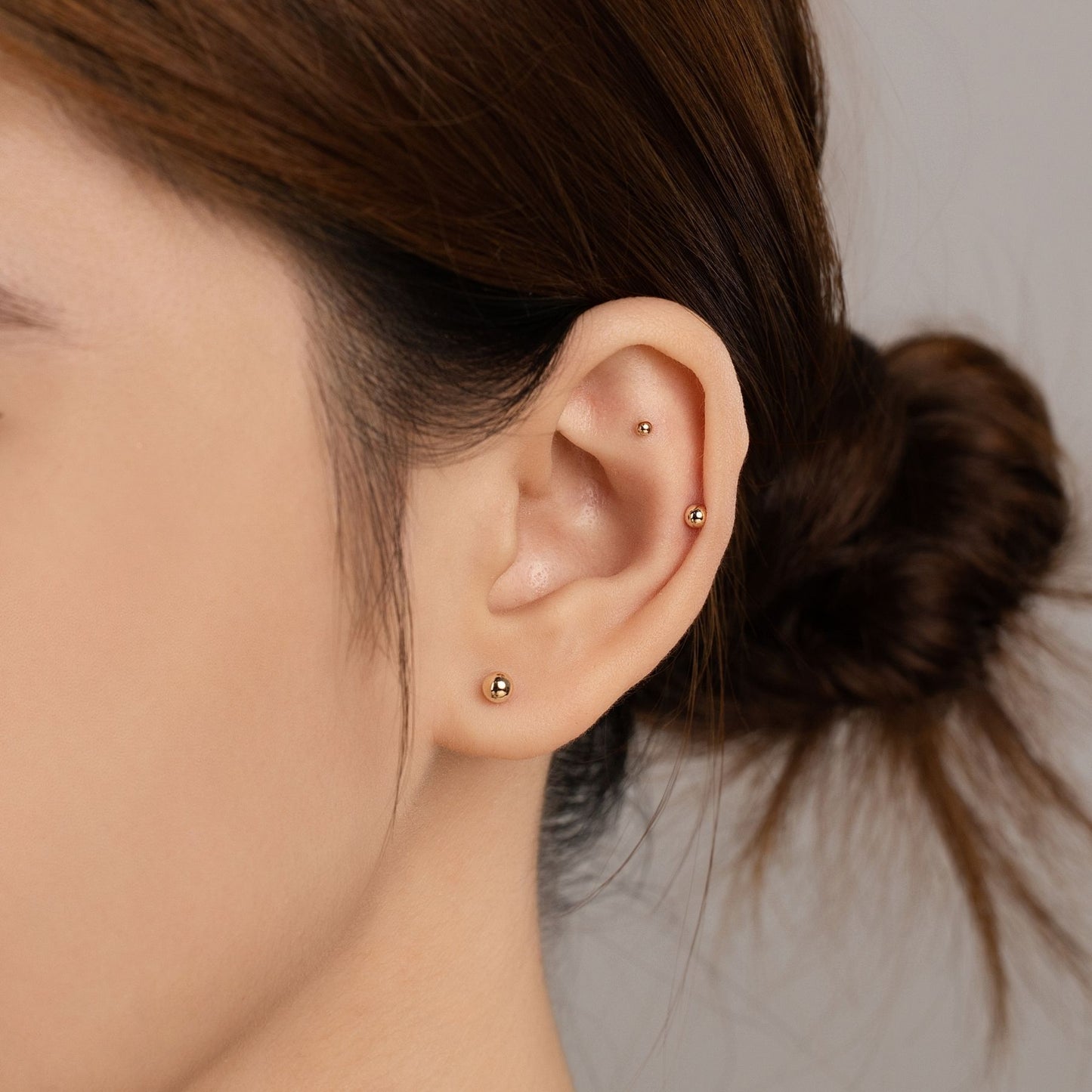 Ball Piercing in Red Gold