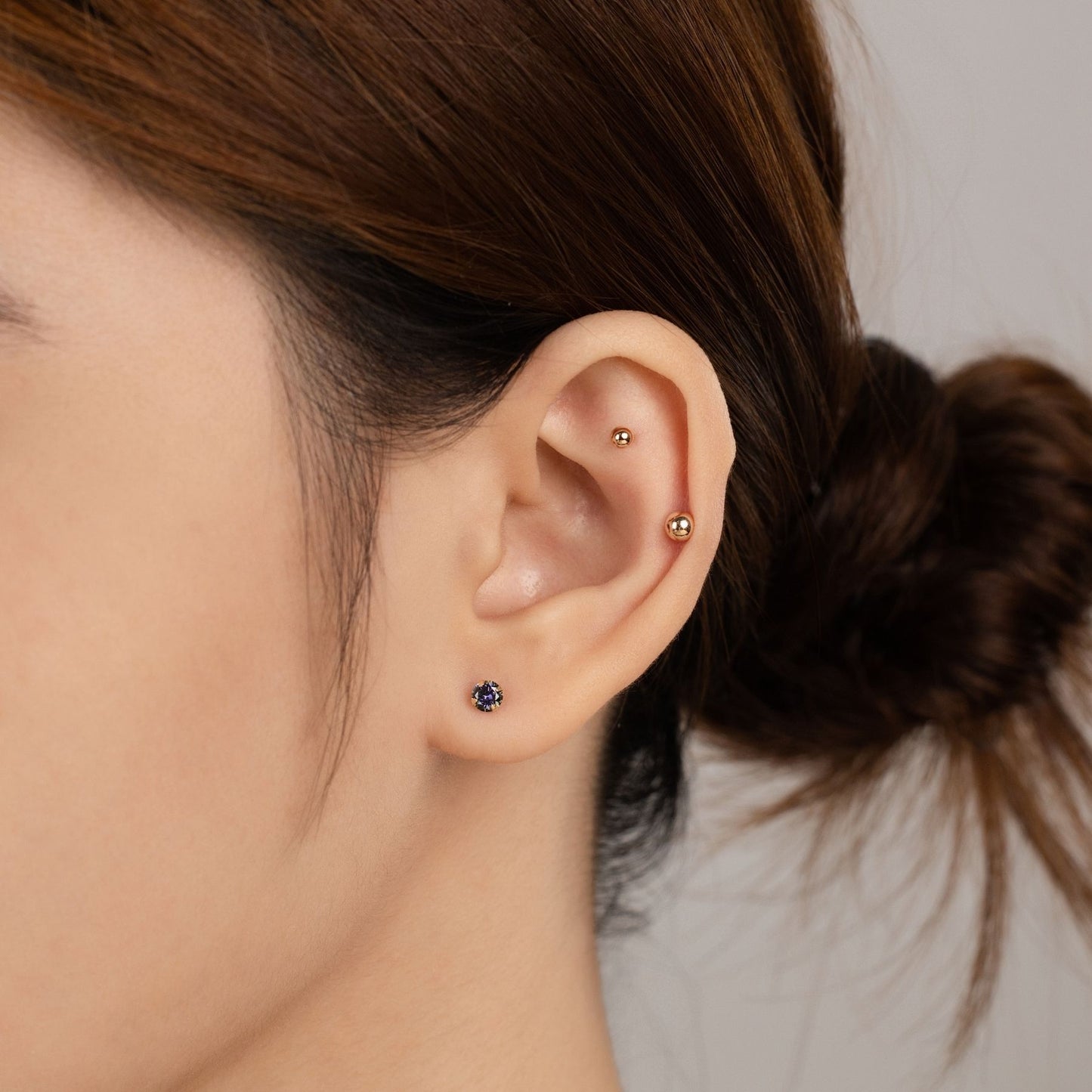 Ball Piercing in Red Gold