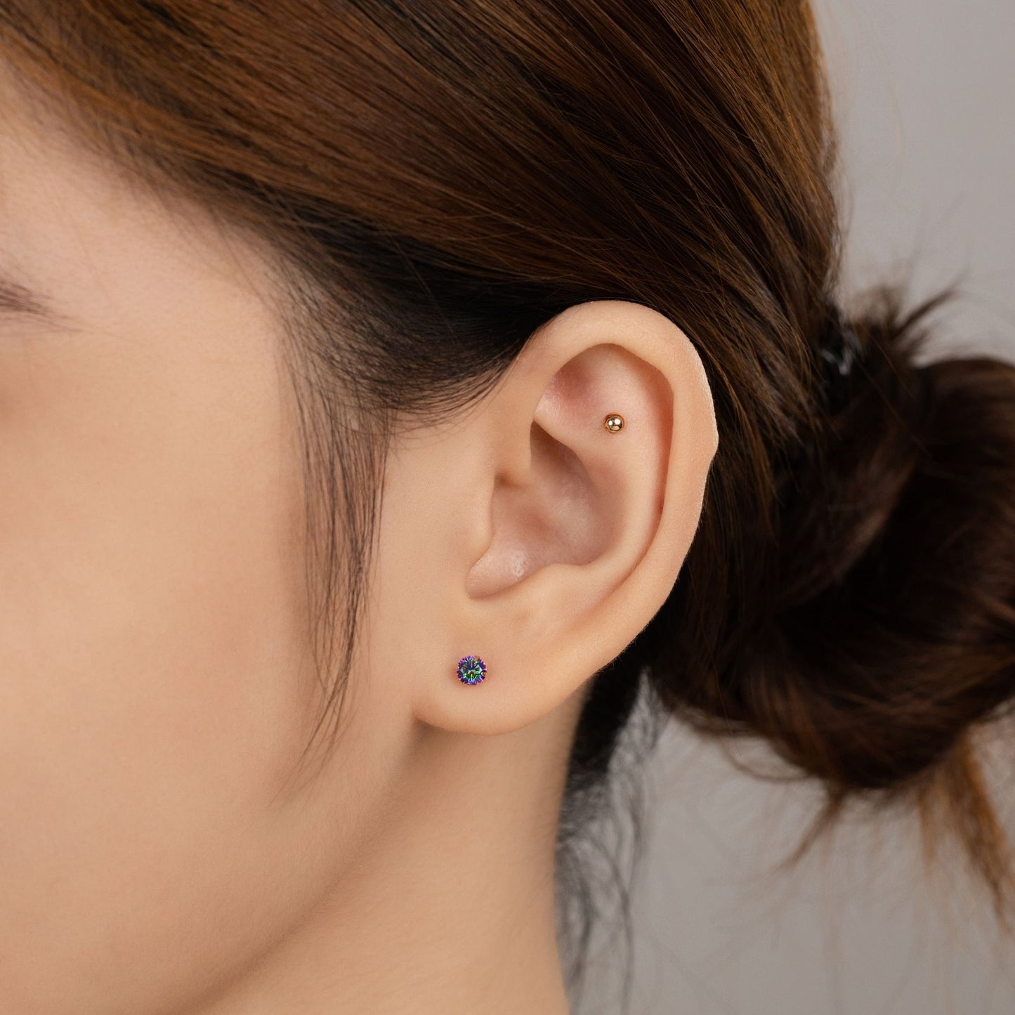 Ball Piercing in Red Gold