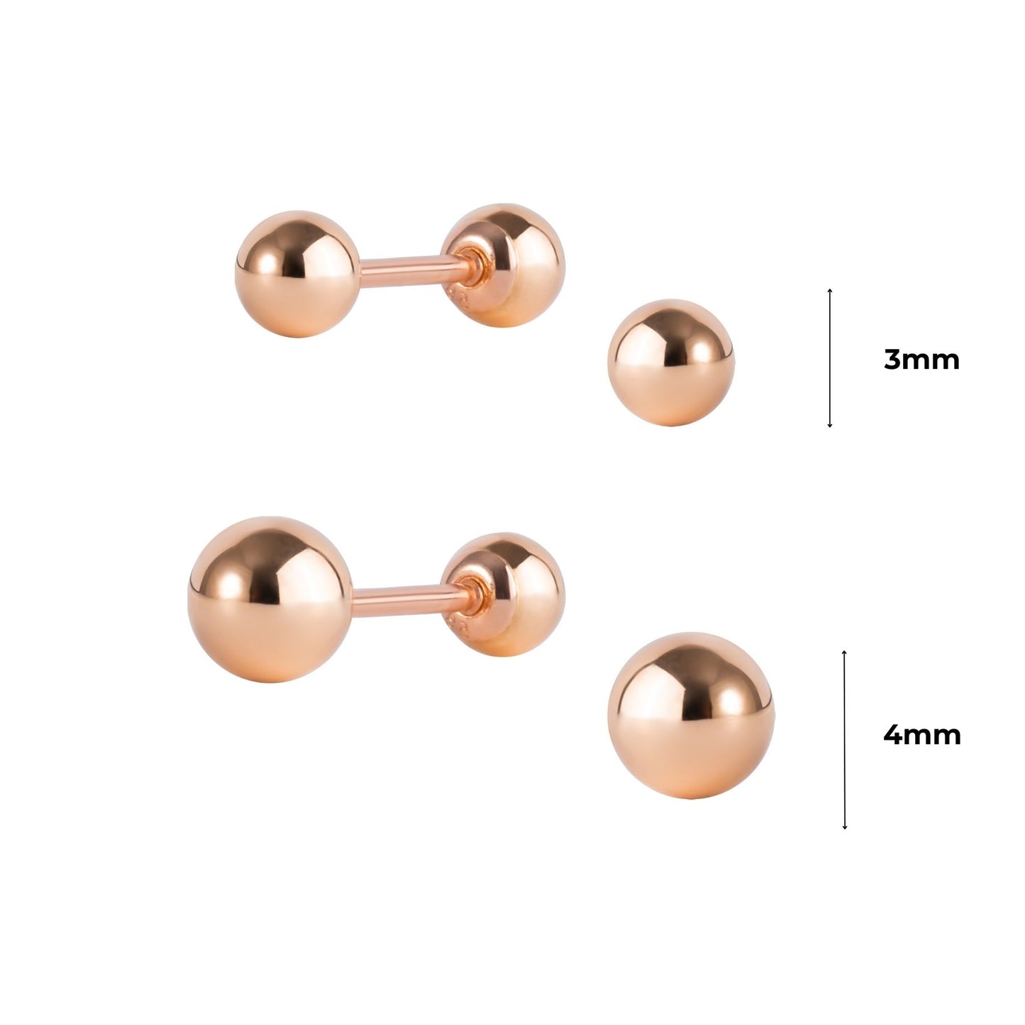 Ball Piercing in Red Gold