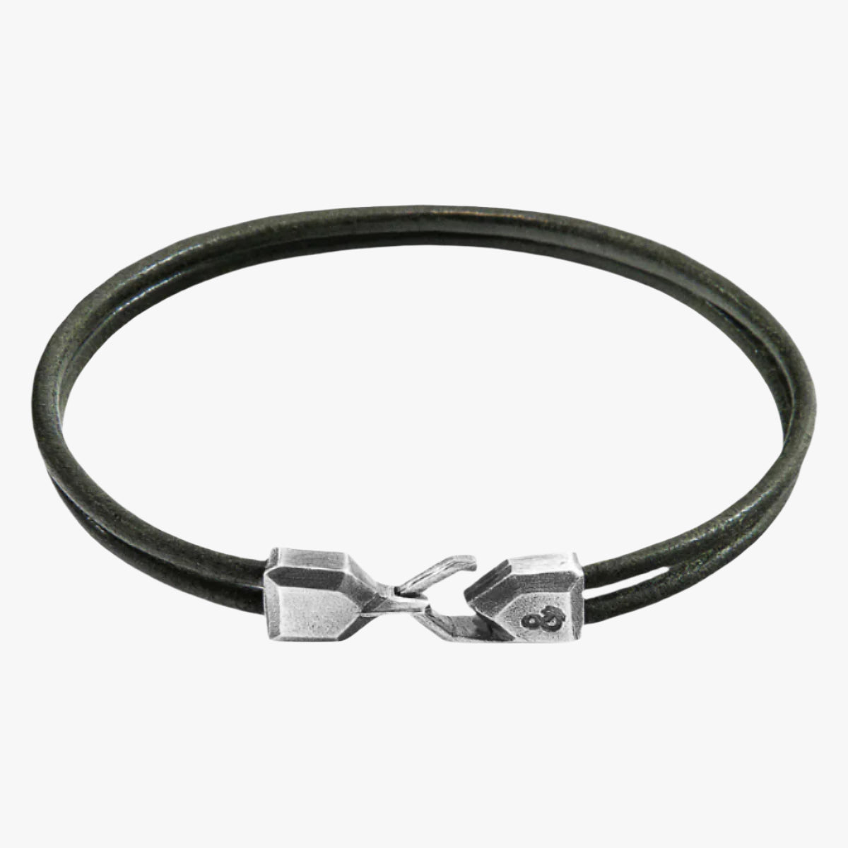 Racing Green Cromer Silver and Round Leather Bracelet