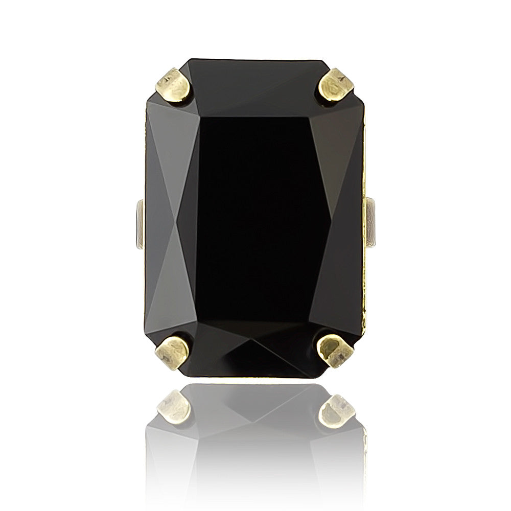 Black Adjustable Cocktail Ring