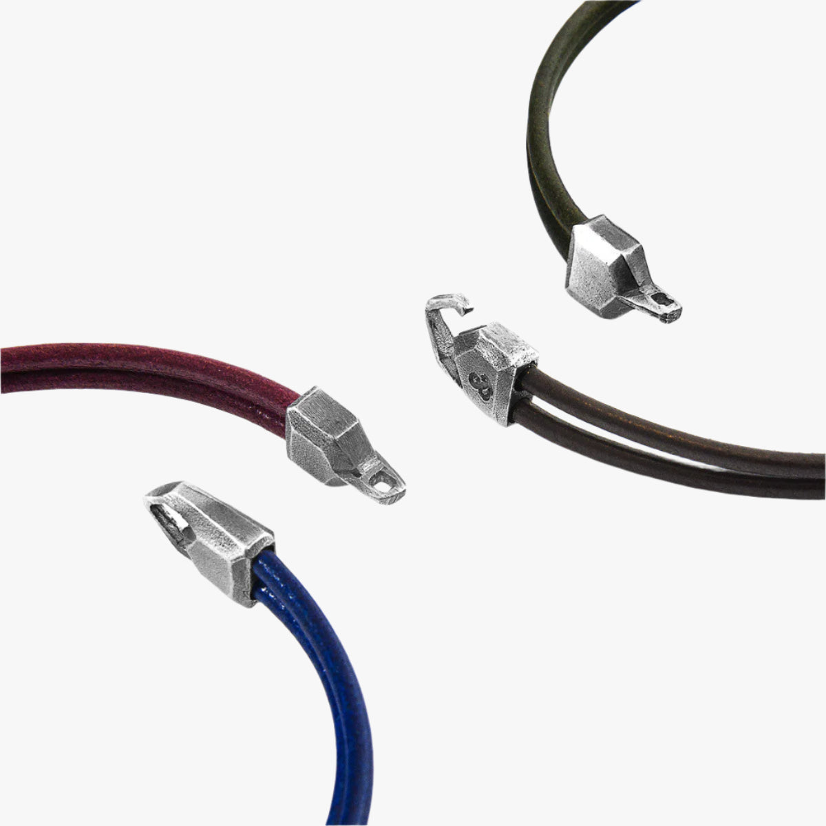 Racing Green Cromer Silver and Round Leather Bracelet