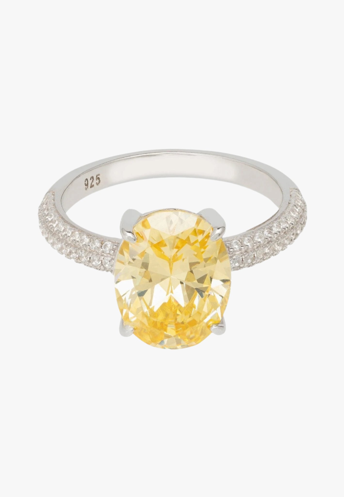 Alexandra oval cocktail ring lemon topaz silver