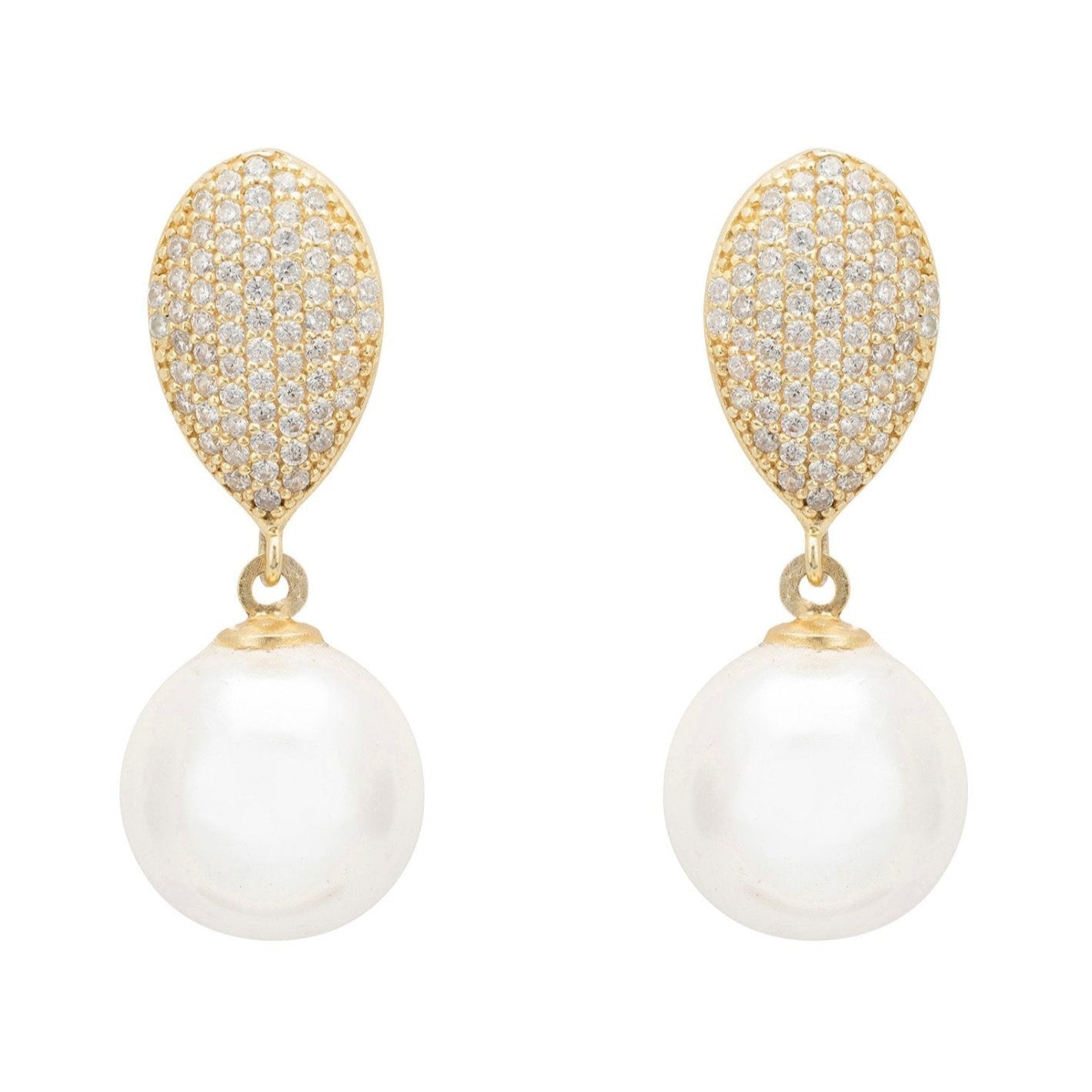 Pearl Classic Drop Earrings in Gold - Accessory101