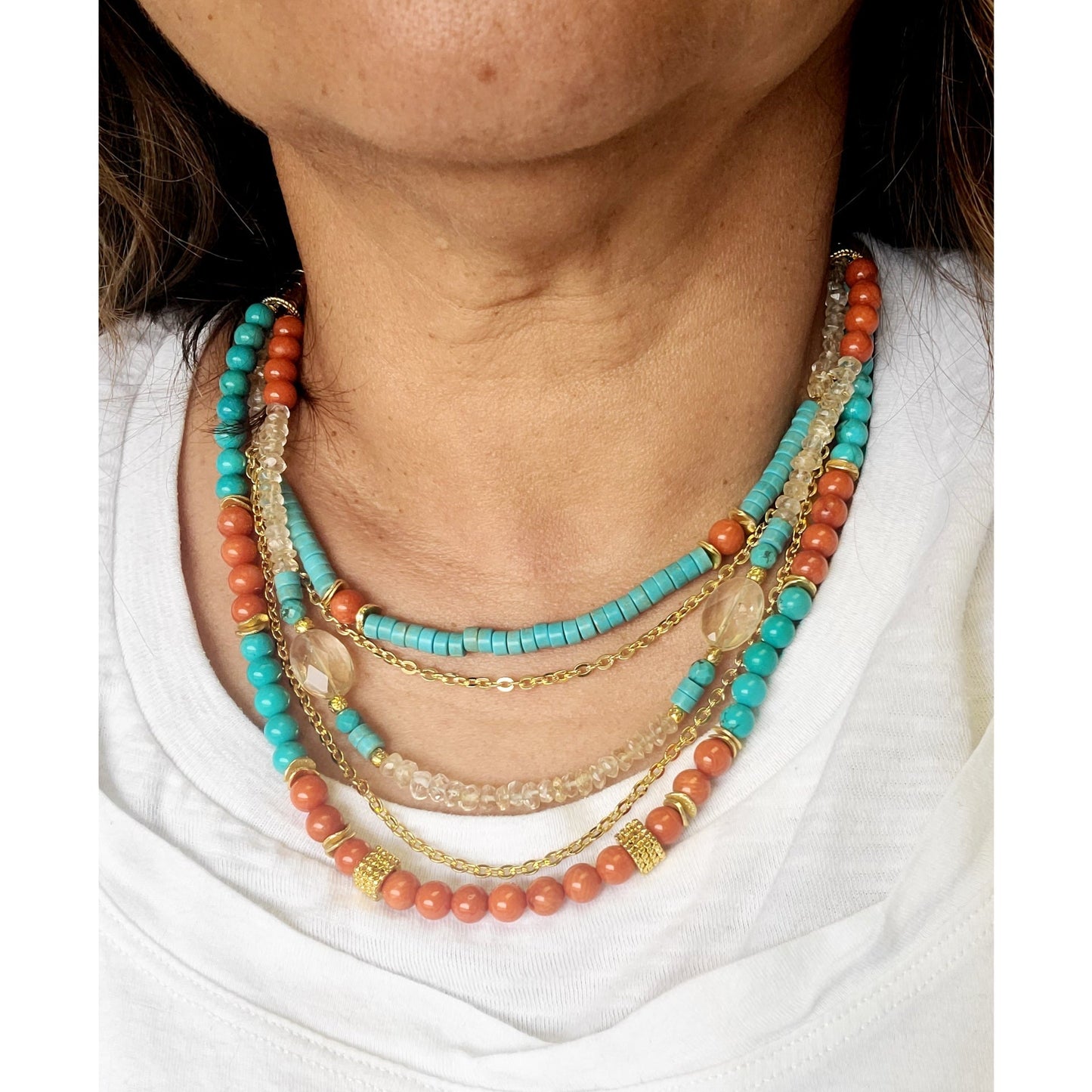 Boho charm necklace