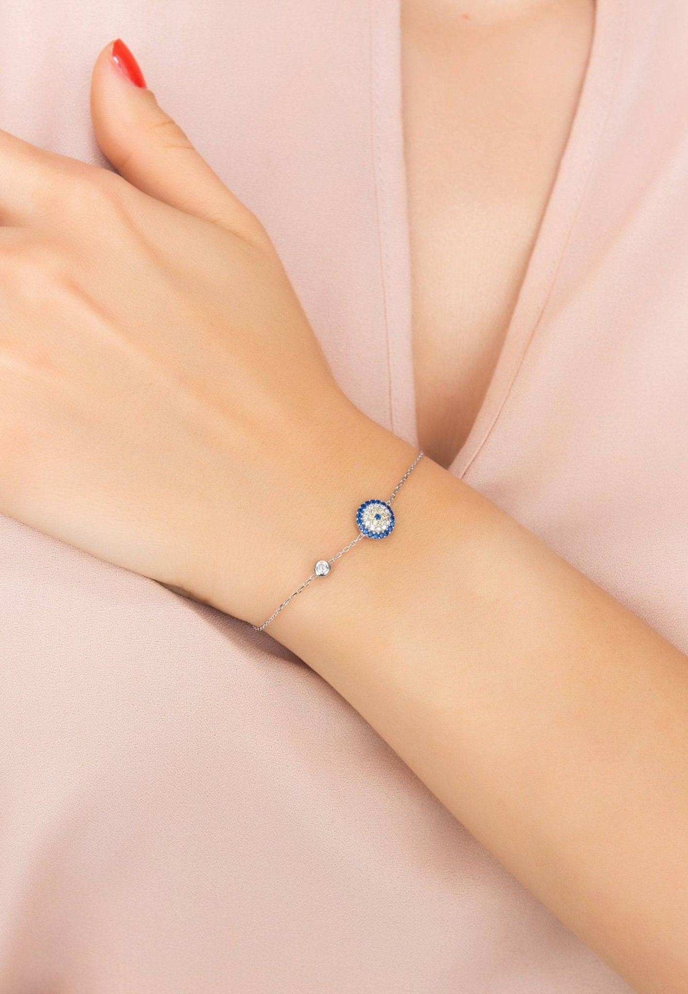 Evil eye bracelet silver