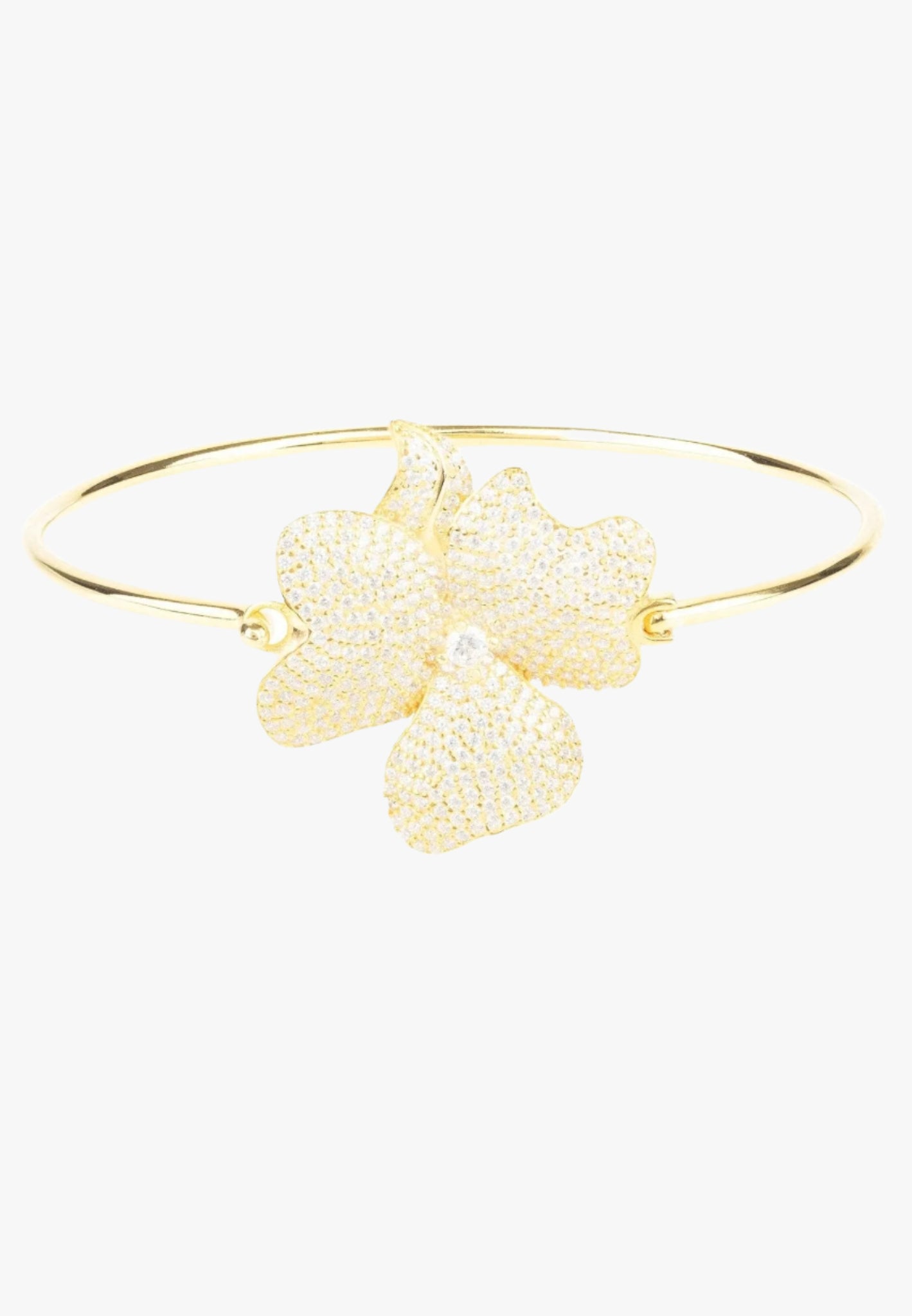 Flower statement cuff bracelet in gold