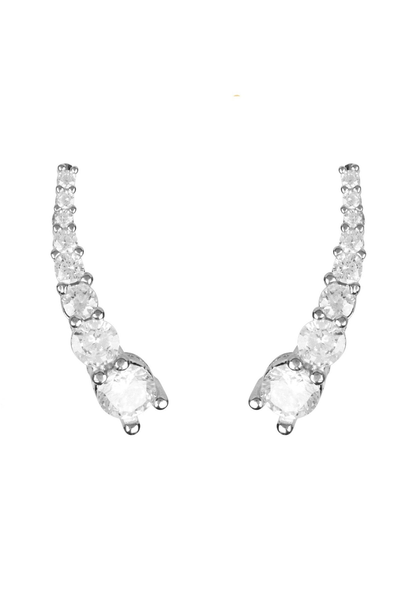 Graduated Ear Climber Pair in Silver - Accessory101