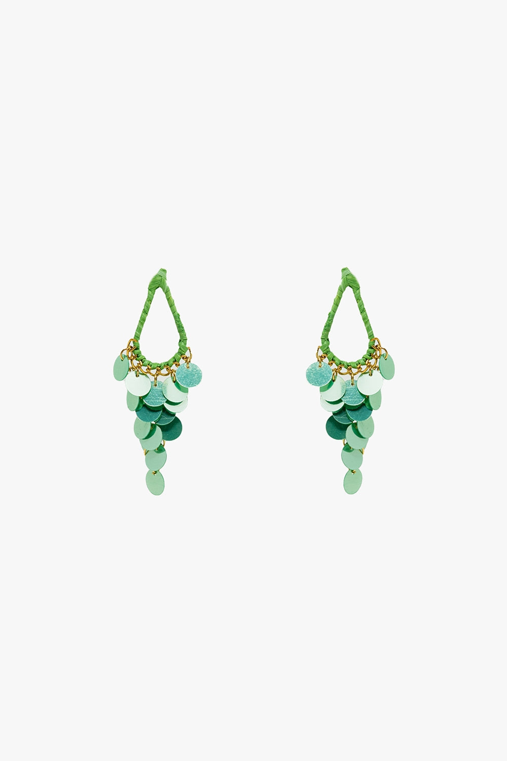Green Waterdrop Sequin Earrings