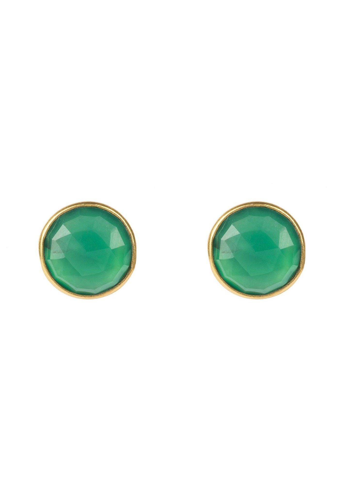 Elegant green onyx gemstone earrings