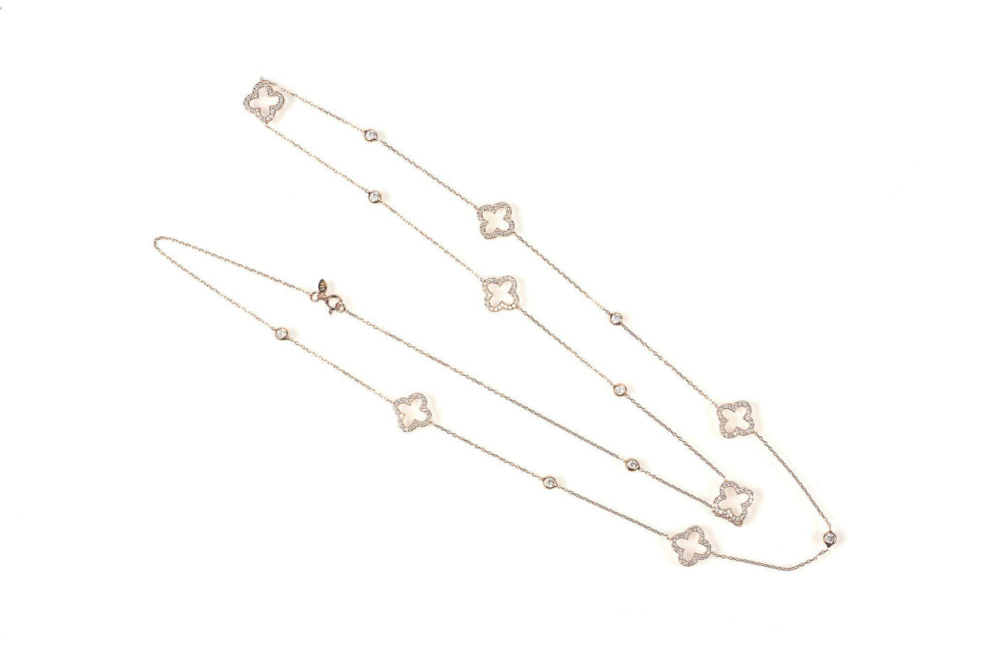 Clover Necklace in Rose Gold-Plated Zircon - Accessory101