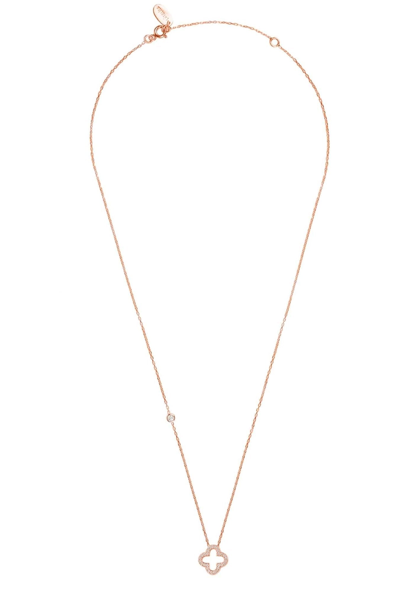 Open Clover Pendant Necklace Dipped in Gold