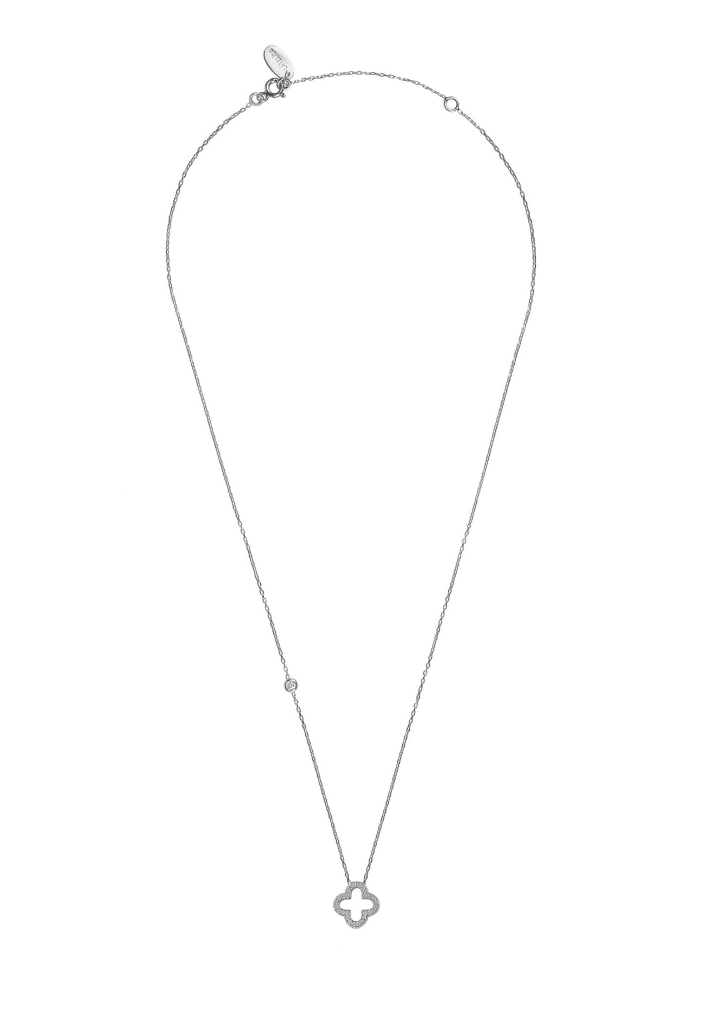 Open Clover Pendant Necklace Dipped in Gold