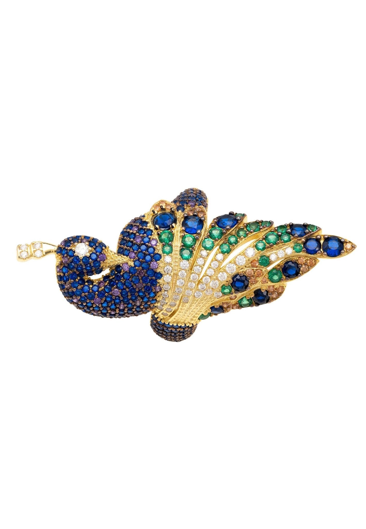 Peacock cocktail ring gold