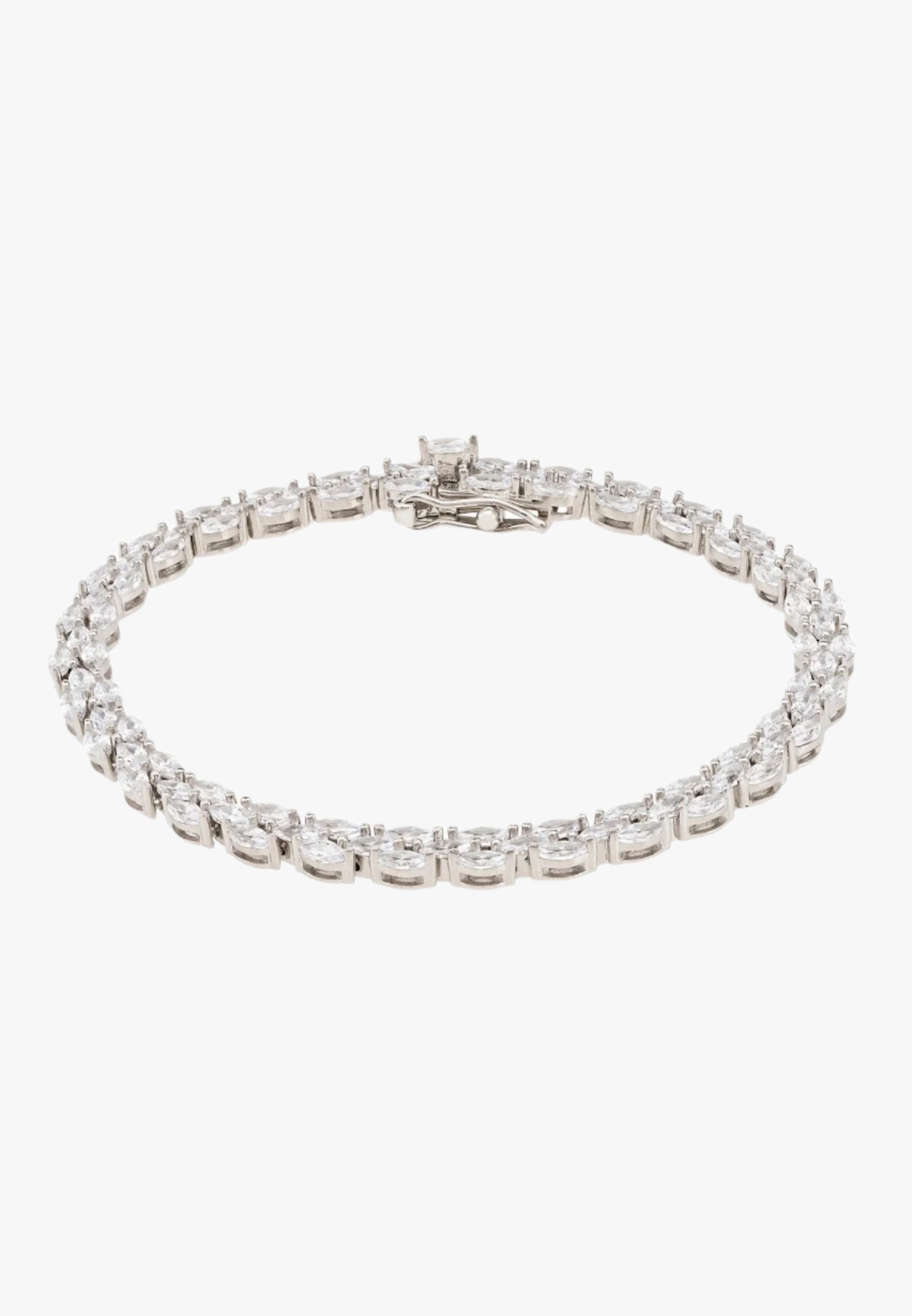 Petal tennis bracelet small silver