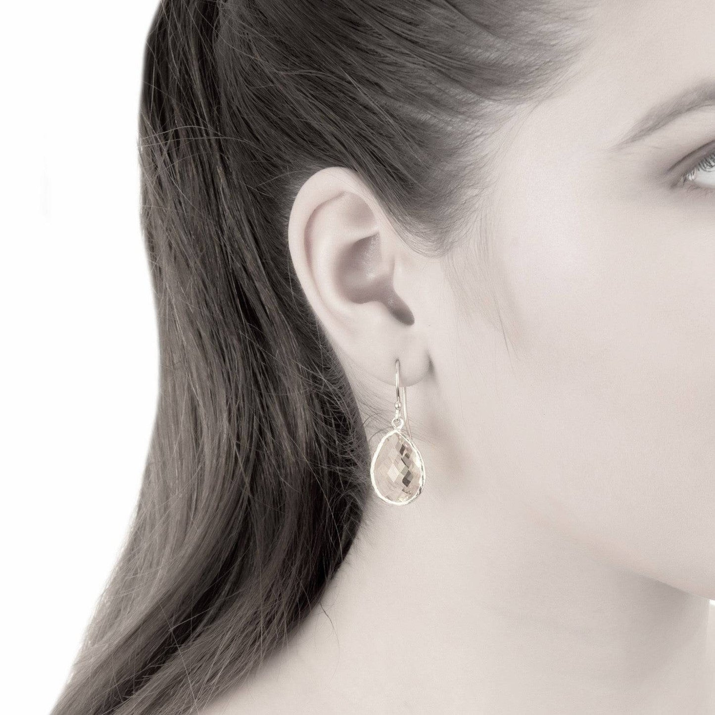 Petite amethyst drop earrings gold