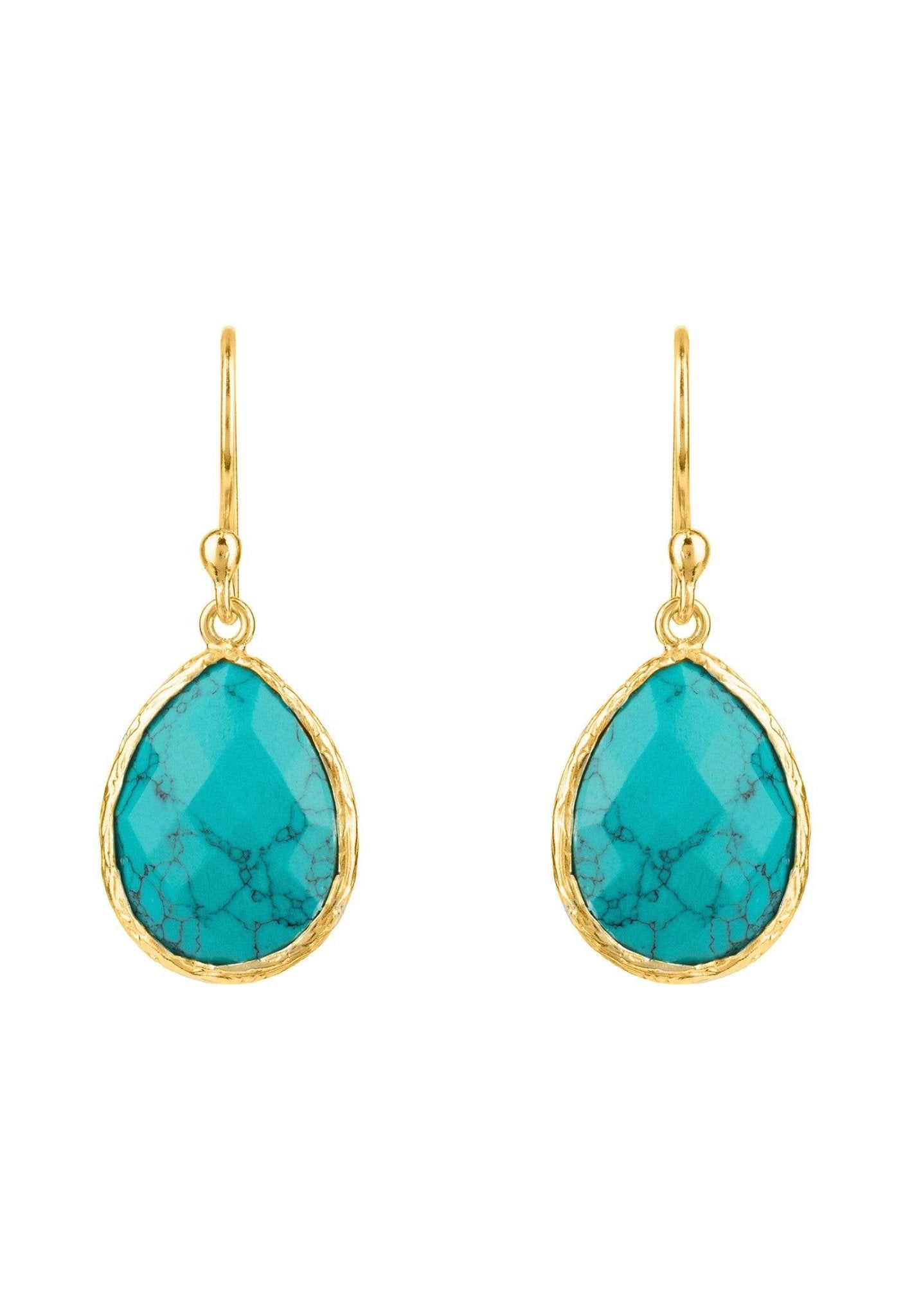 Petite drop earrings with turquoise charm