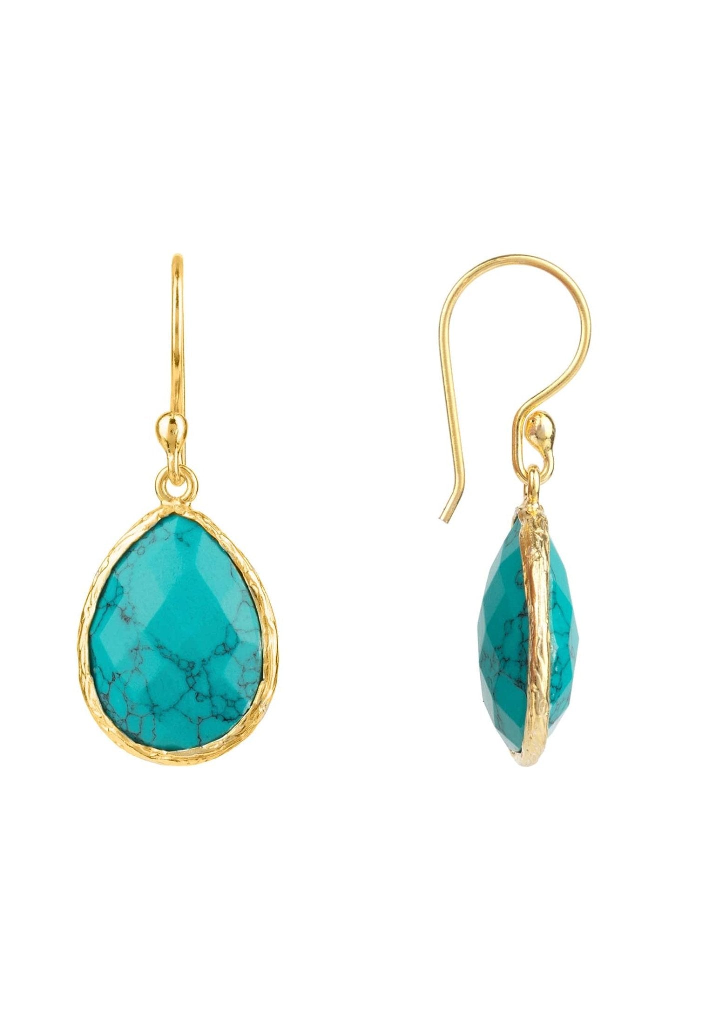 Petite drop earrings with turquoise charm