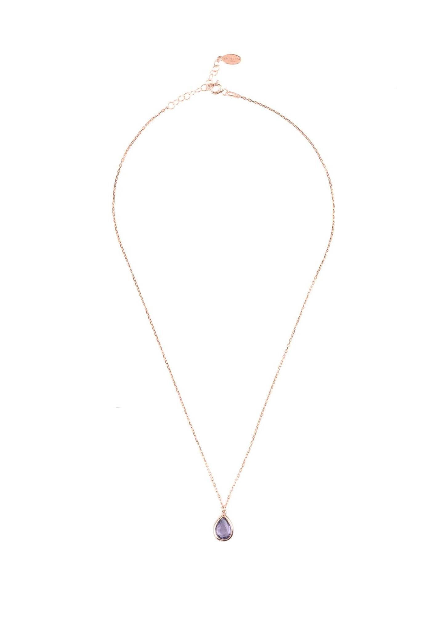 Pisa Necklace Dipped in Rosegold with Amethyst - Accessory101