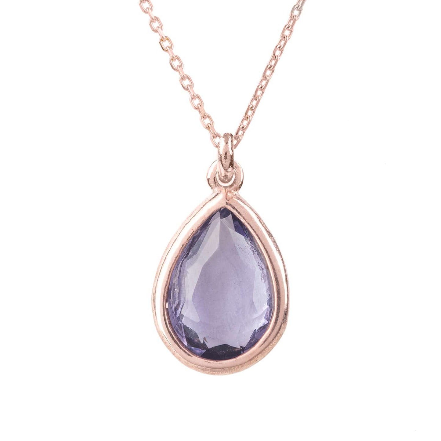 Pisa Necklace Dipped in Rosegold with Amethyst - Accessory101