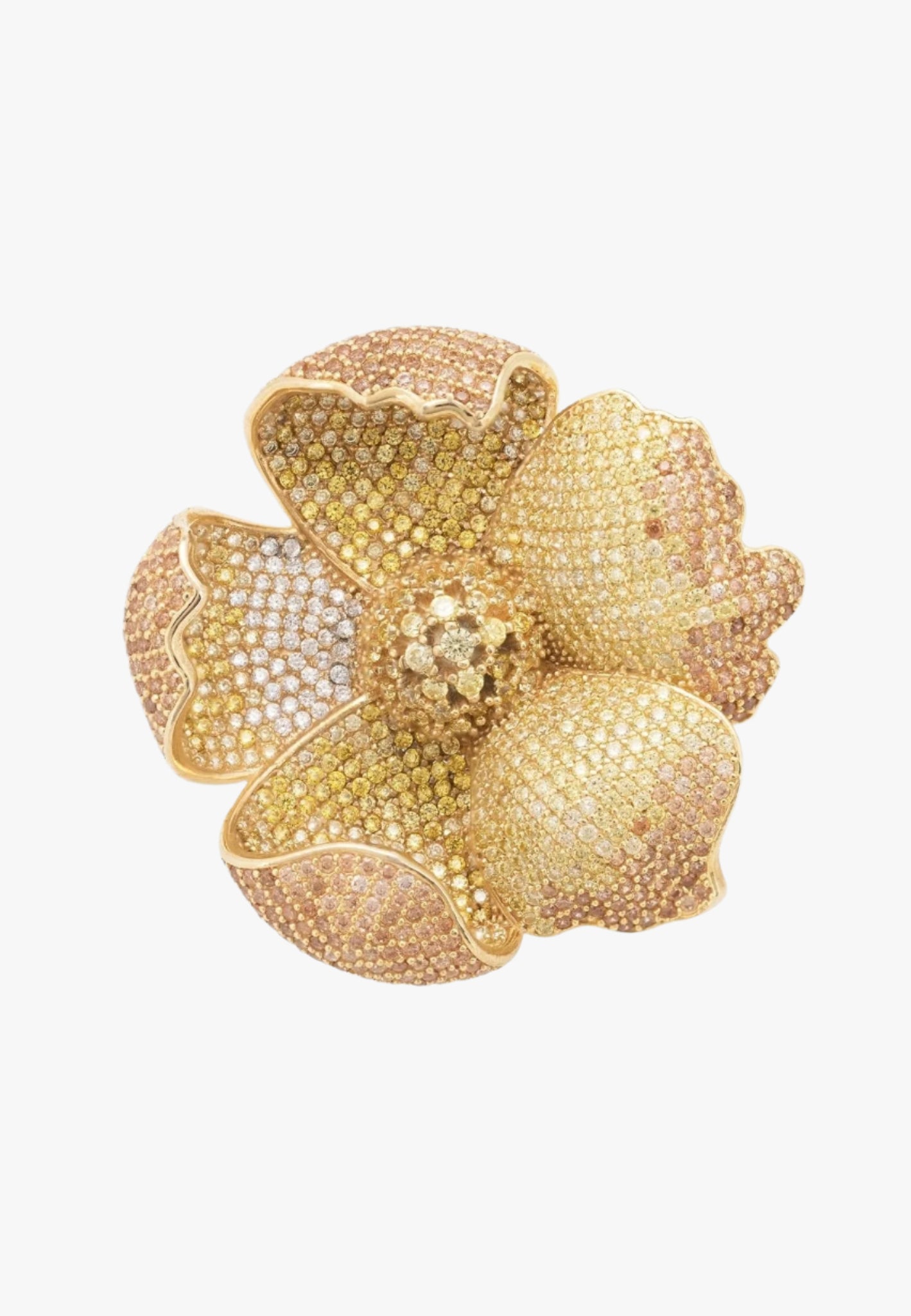 Poppy flower lemon ring gold