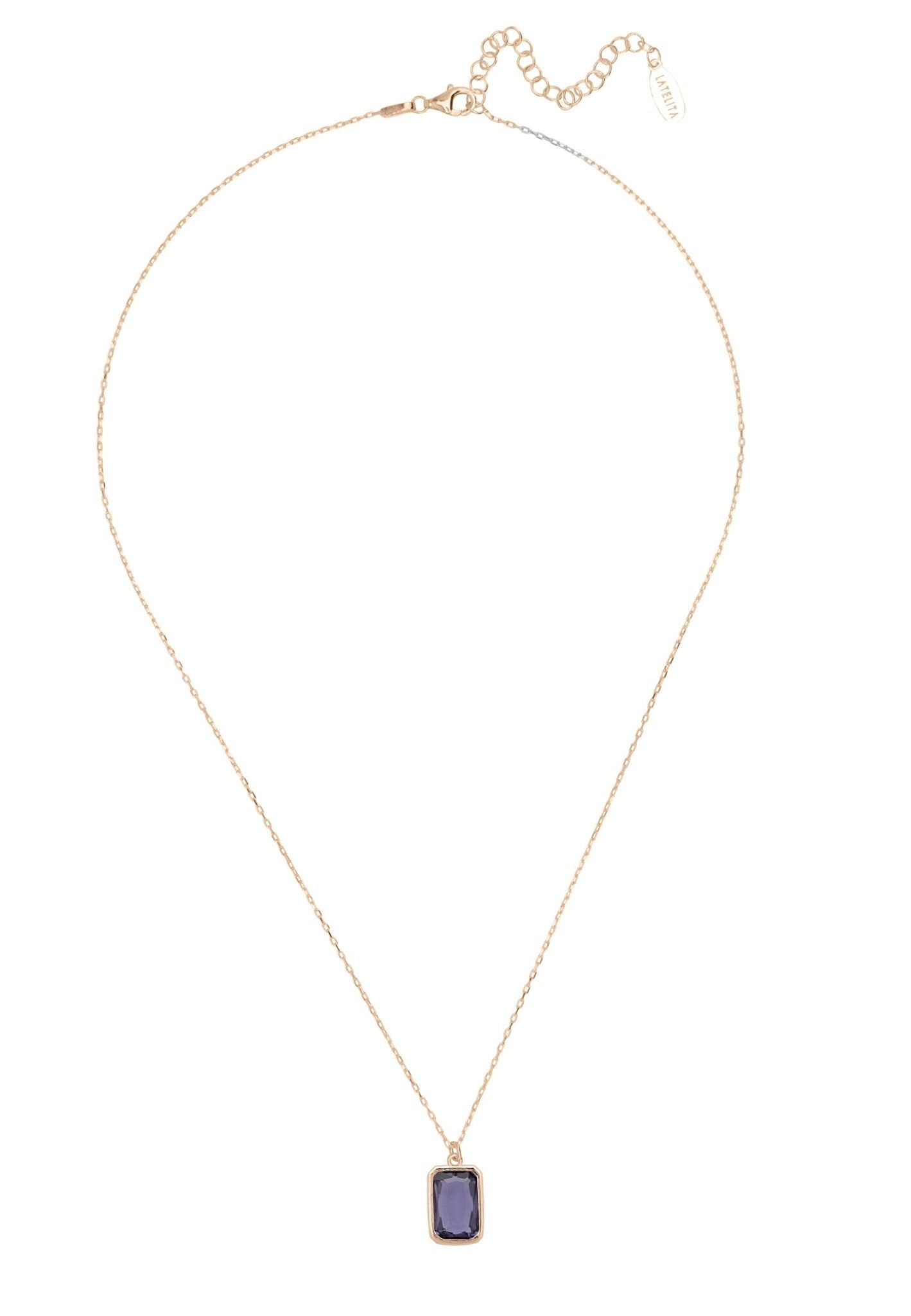 Portofino Necklace Dipped in Rose Gold Amethyst - Accessory101