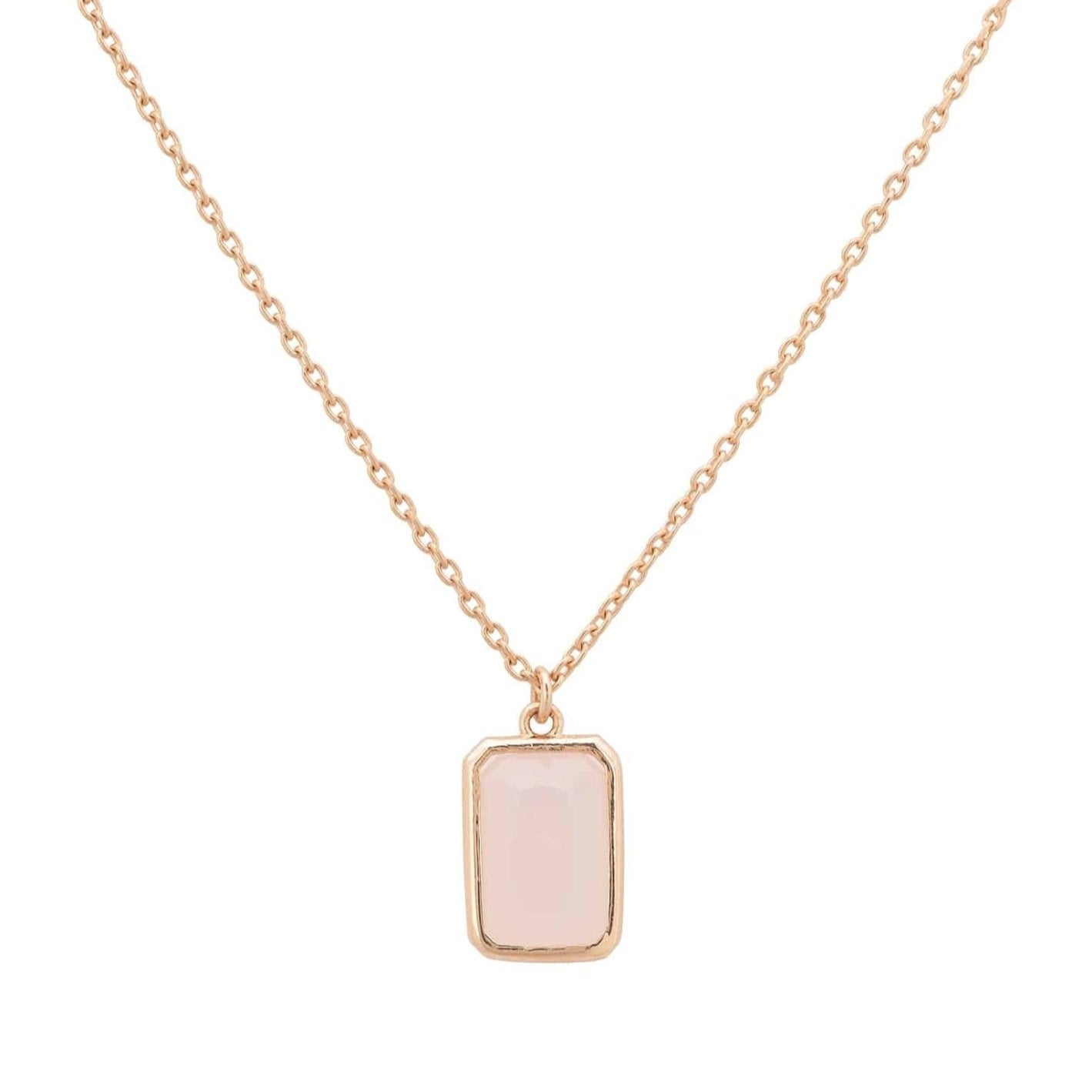 Portofino Necklace Dipped in Rose Gold Rose Quartz - Accessory101