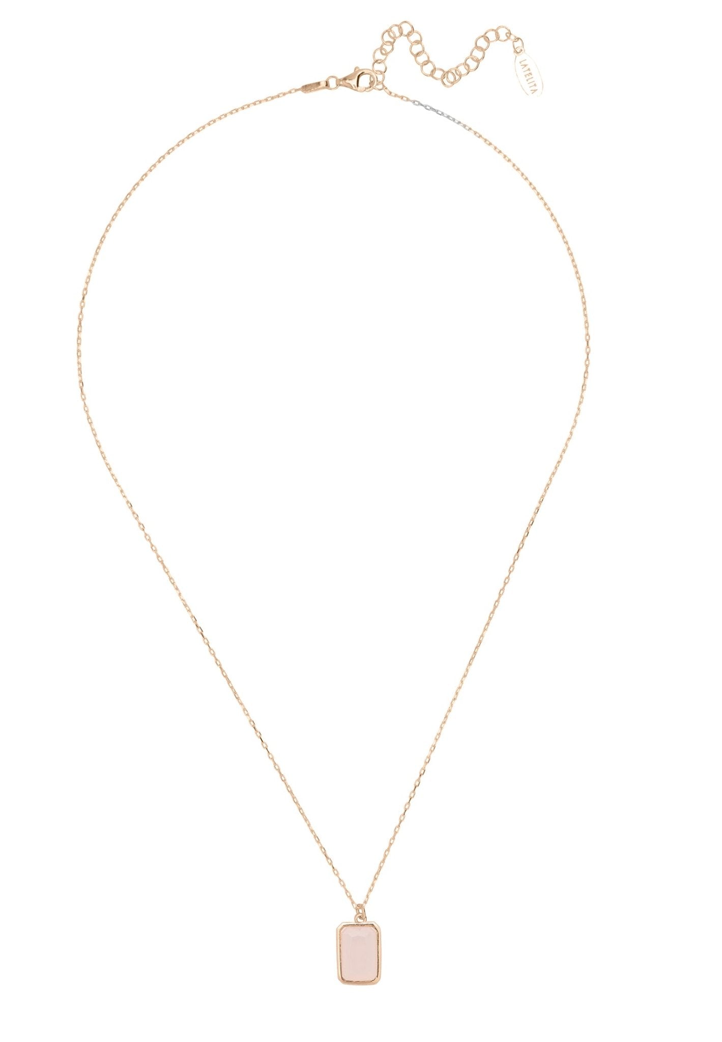 Portofino Necklace Dipped in Rose Gold Rose Quartz - Accessory101