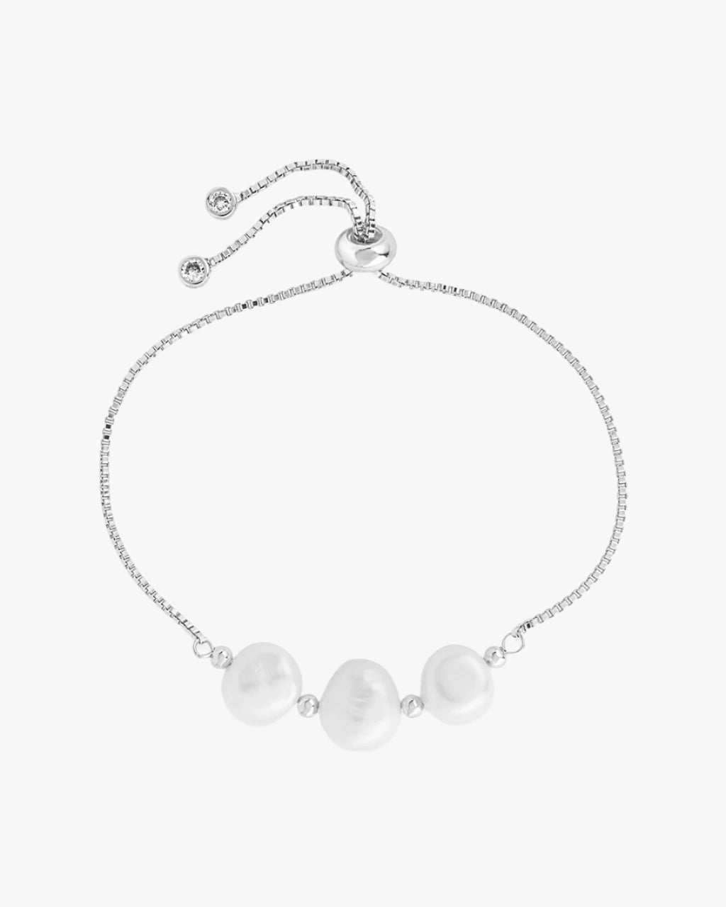 Triple pearl slider bracelet