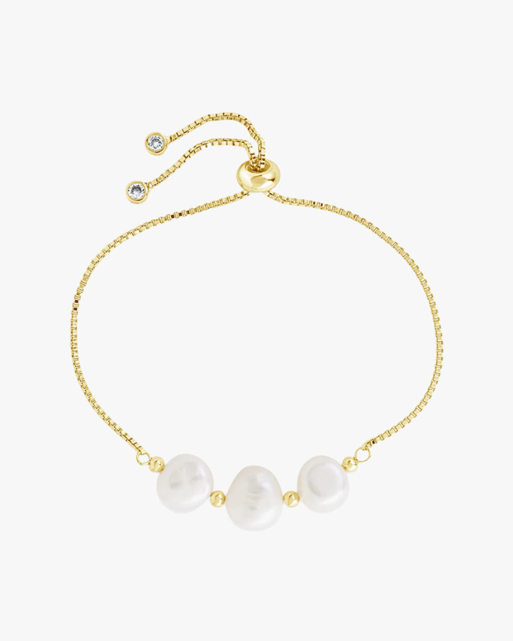 Triple pearl slider bracelet